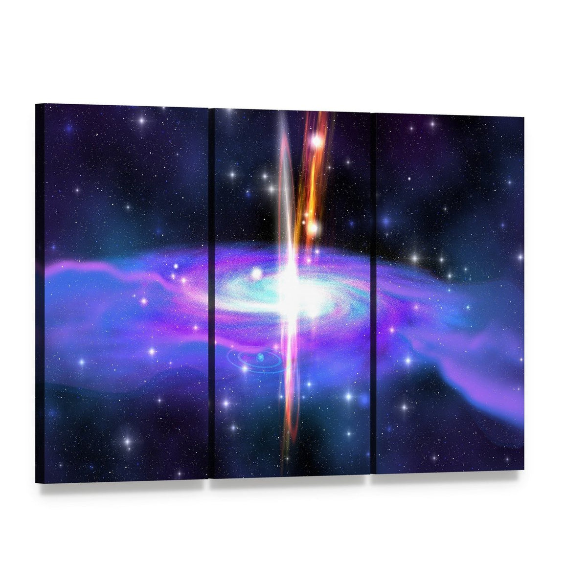 Gamma Ray Burst Canvas Wall Art, 3 panel 3 Horizontal layout gallery wrapped canvas set, angled product view