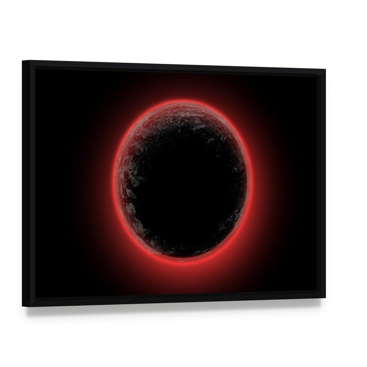 Red Planet from Deep Space Canvas Wall Art, framed canvas in a black floater frame, angled product view