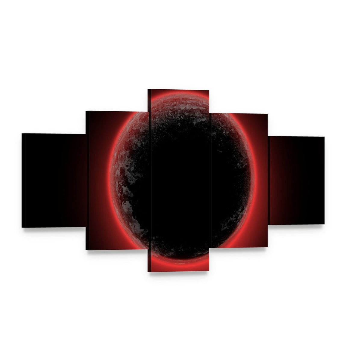 Red Planet from Deep Space Canvas Wall Art, 5 panel 5 Star layout gallery wrapped canvas set, angled product view