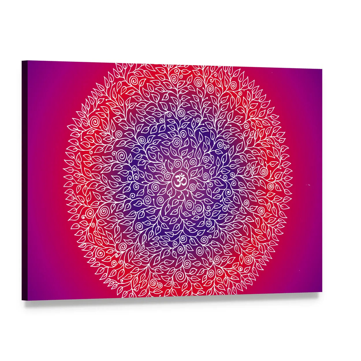 Spiritual Mandala Canvas Wall Art, single panel gallery wrapped canvas, angled product view