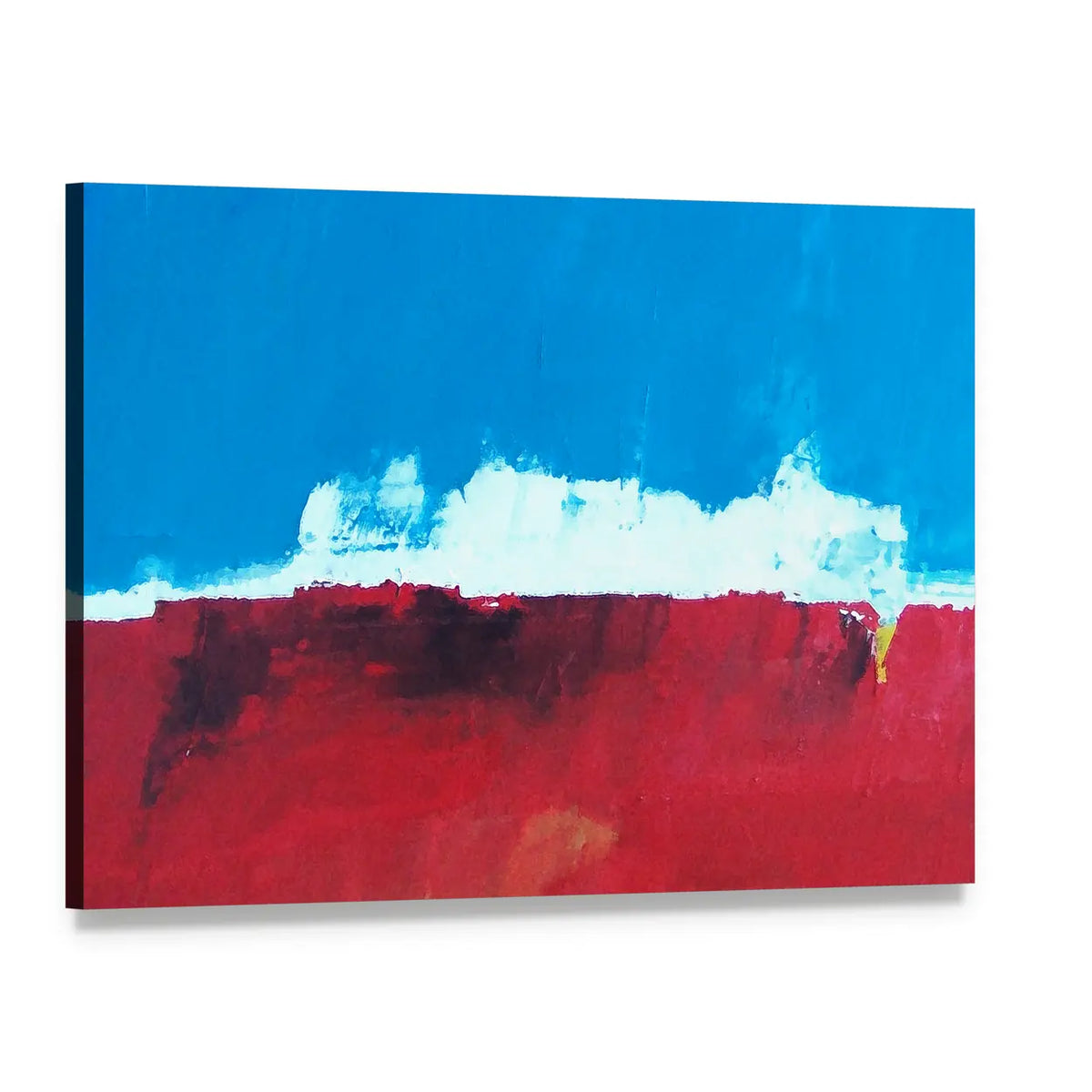 Abstract Island with Ocean and Sky Canvas Wall Art, single panel gallery wrapped canvas, angled product view