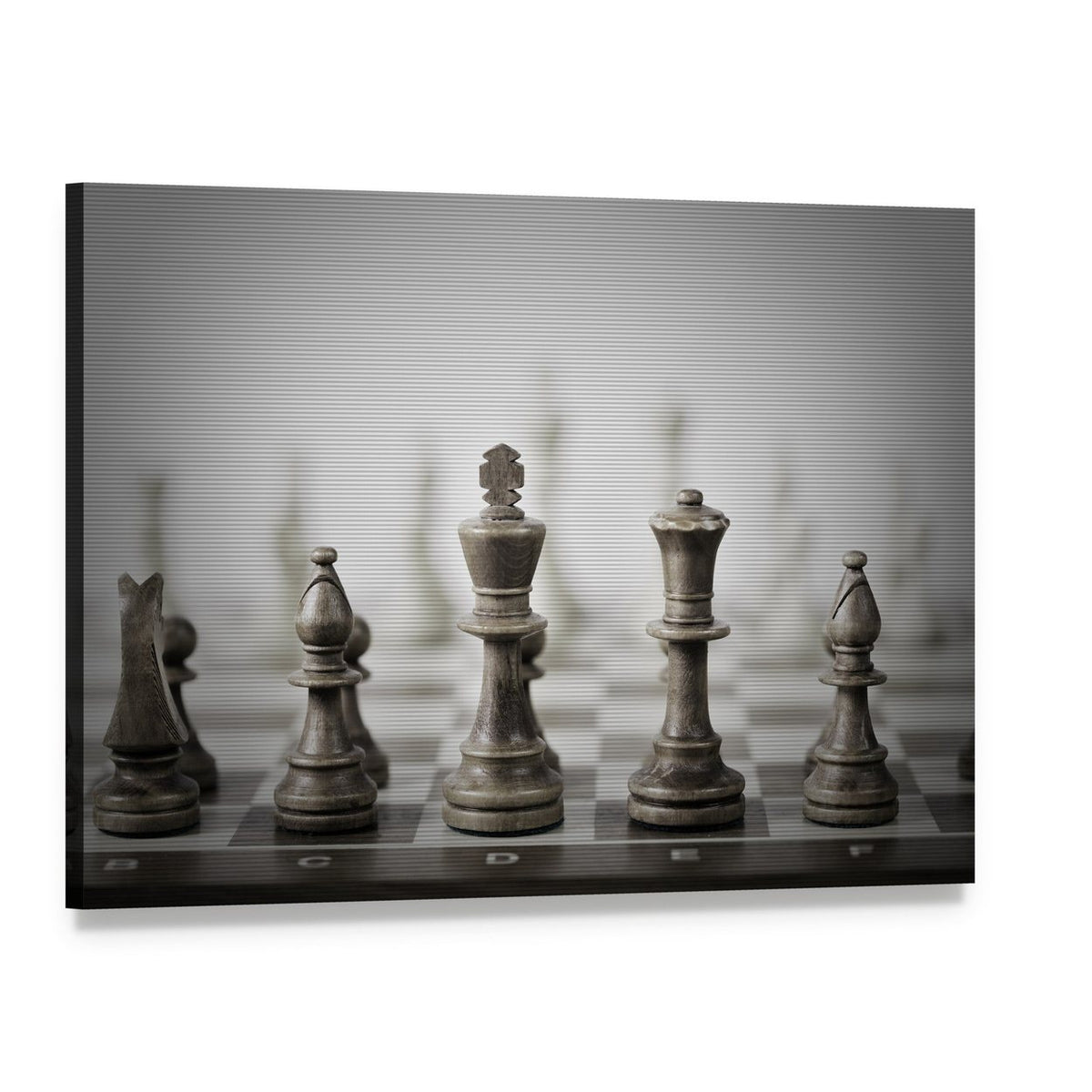 Chess Game Abstract Canvas Wall Art, single panel gallery wrapped canvas, angled product view