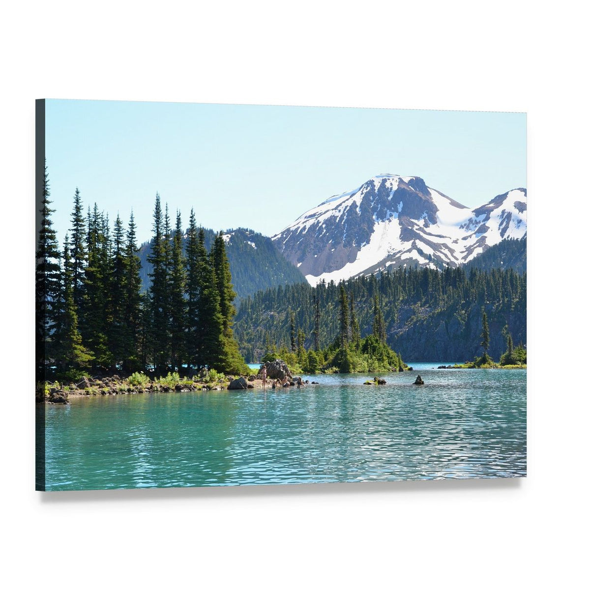 Garibaldi Lake Canvas Wall Art, single panel gallery wrapped canvas, angled product view