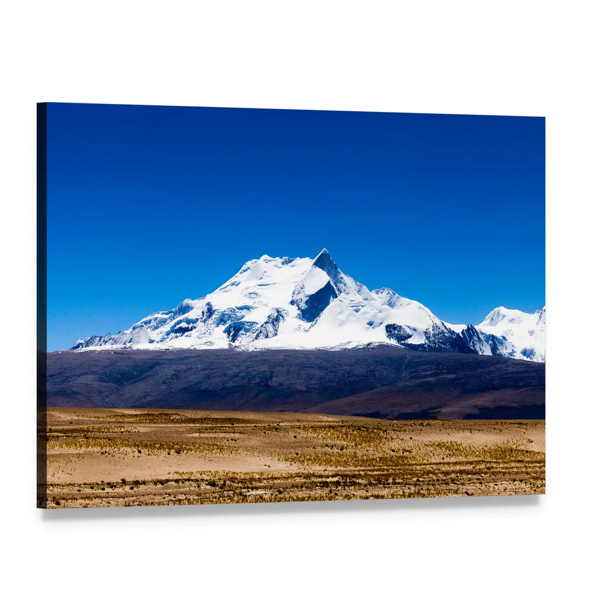 Mt Shishapangma Snow-capped Peaks Canvas Wall Art, single panel gallery wrapped canvas, angled product view