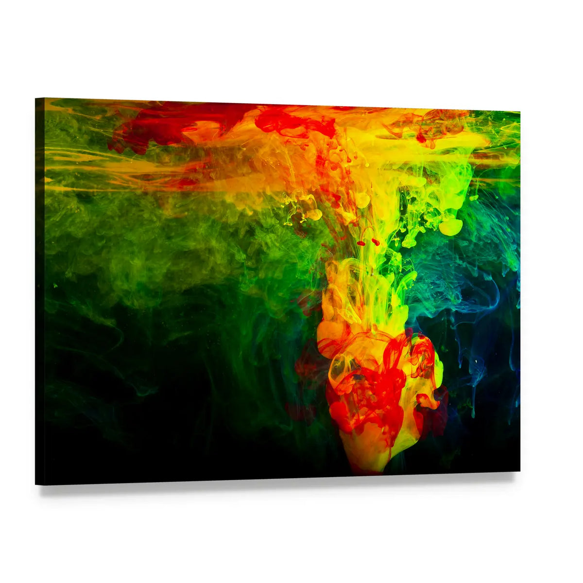 Dissolving Paint in Water Canvas Wall Art, single panel gallery wrapped canvas, angled product view