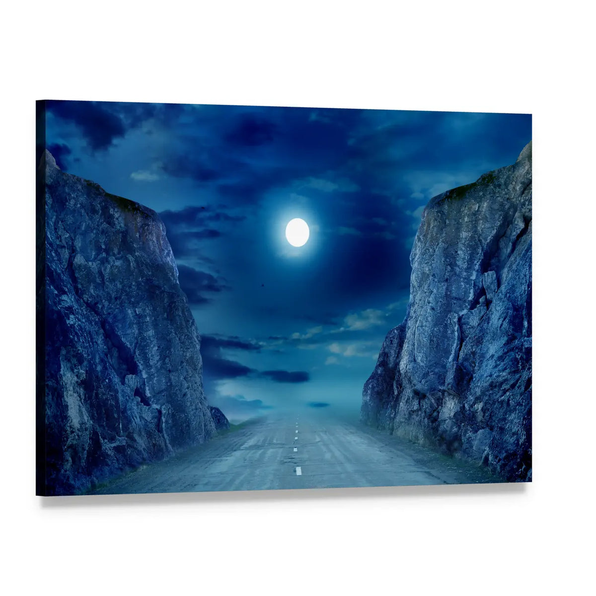 Road to the Moon Canvas Wall Art, single panel gallery wrapped canvas, angled product view