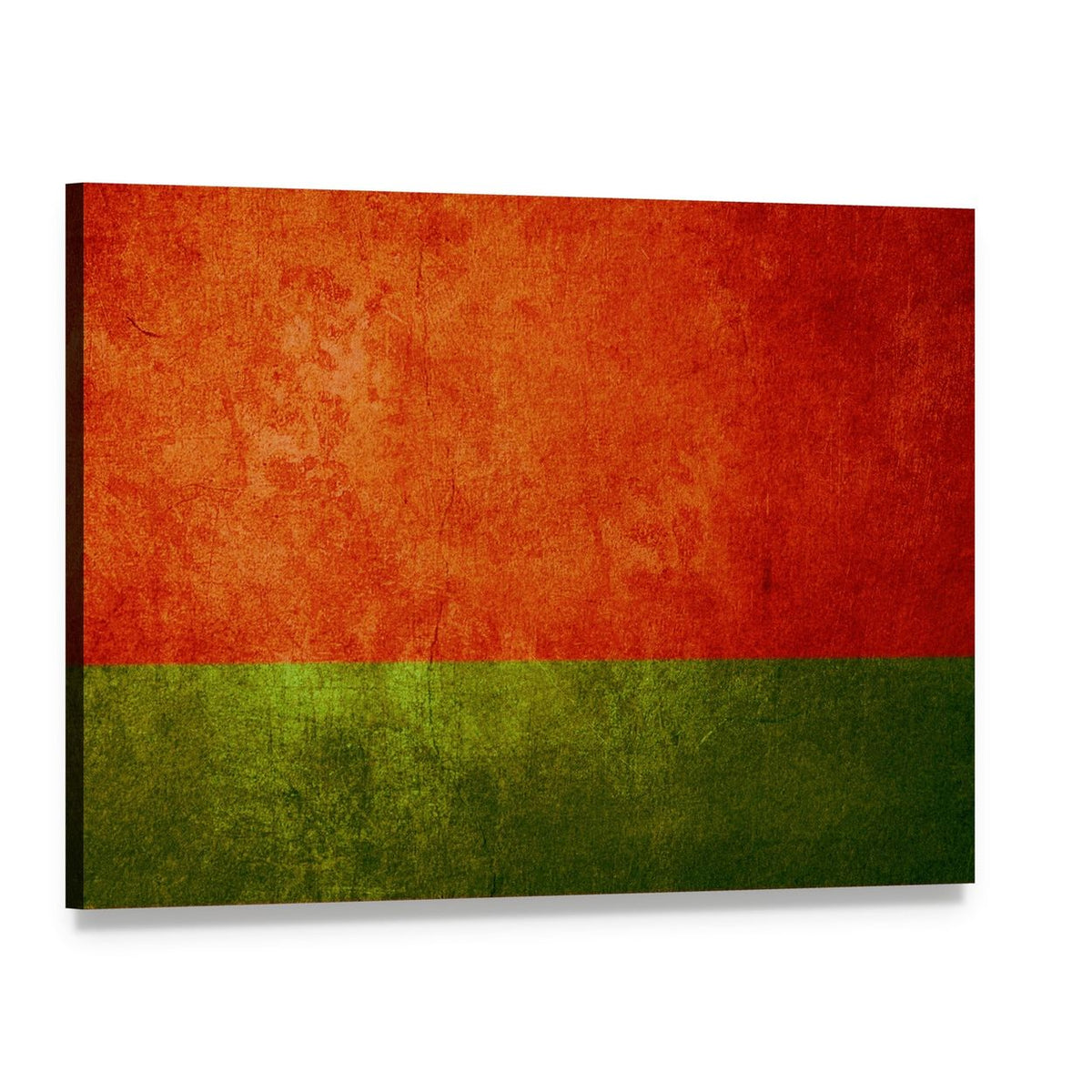 Belarus Flag Vintage Geometric Print Canvas Wall Art, single panel gallery wrapped canvas, angled product view
