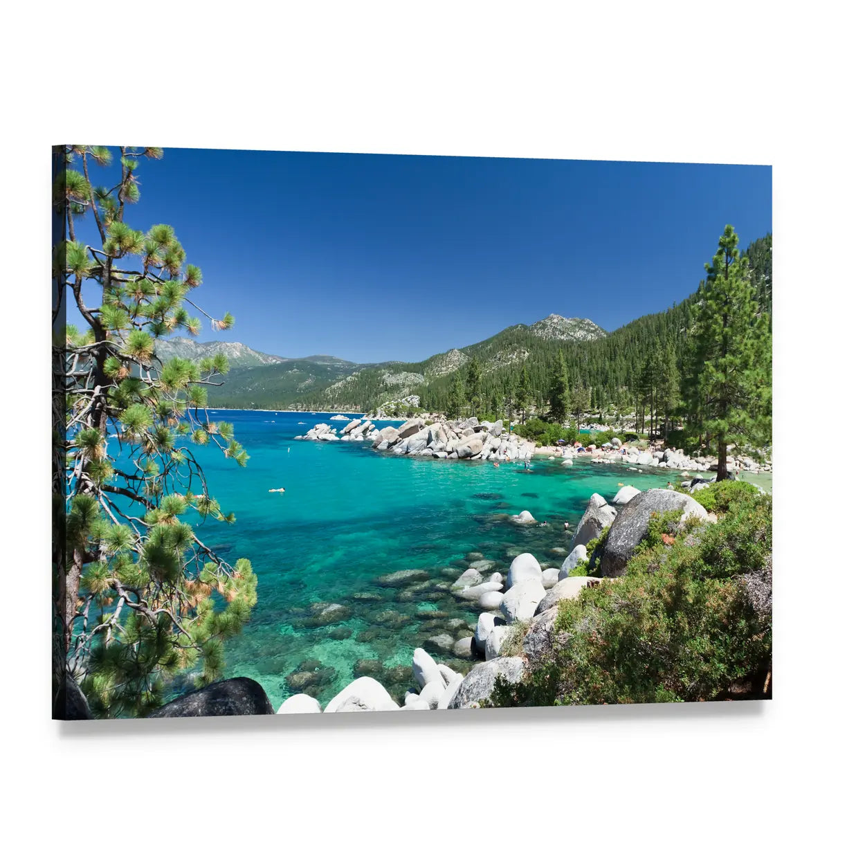 Lake Tahoe California Canvas Wall Art, single panel gallery wrapped canvas, angled product view