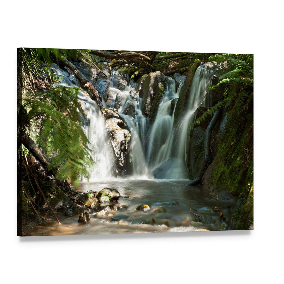 Olinda Falls Near Melbourne Canvas Wall Art, single panel gallery wrapped canvas, angled product view