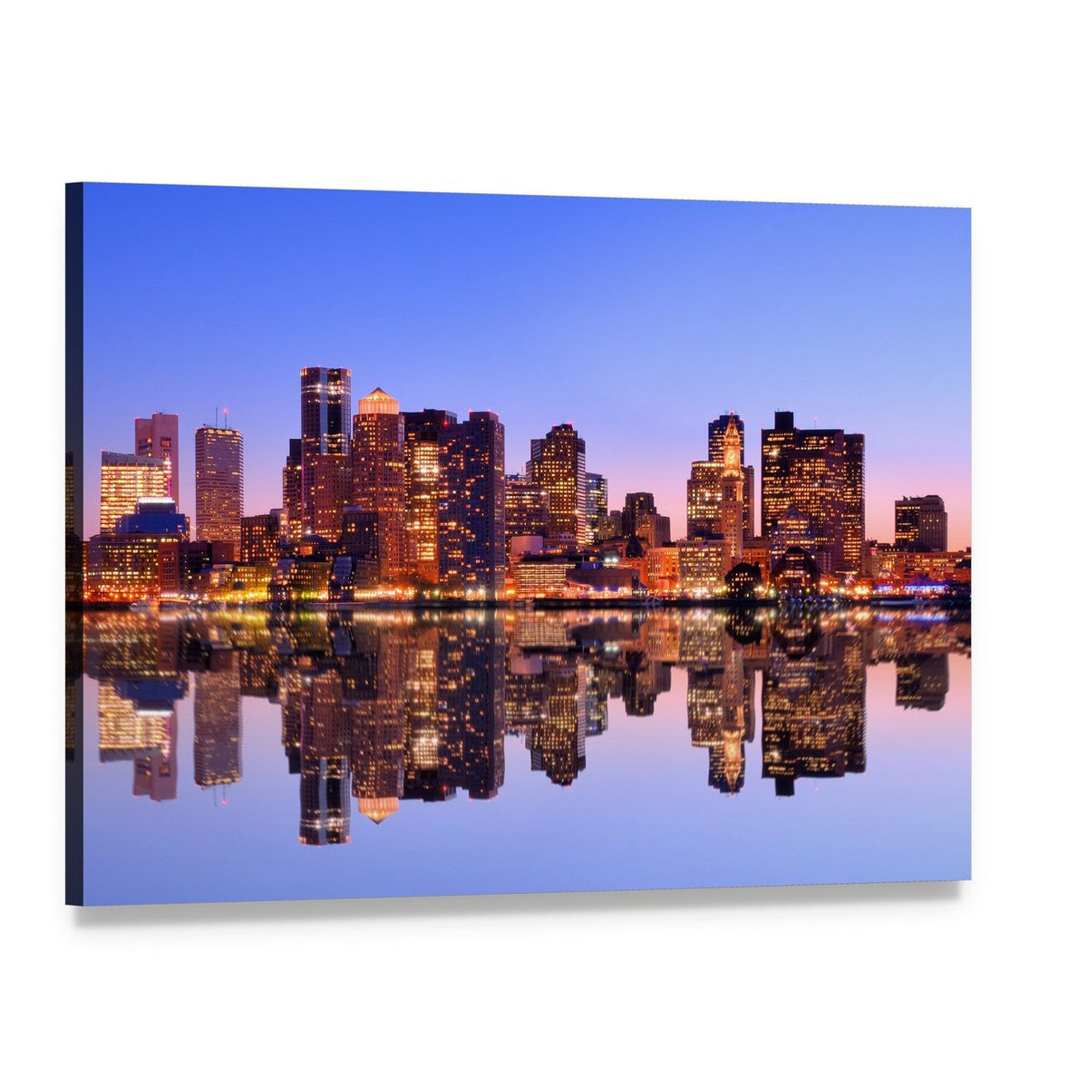 Financial District Boston Canvas Wall Art, single panel gallery wrapped canvas, angled product view