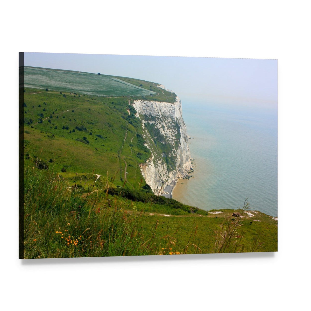White Cliffs of Dover Canvas Wall Art, single panel gallery wrapped canvas, angled product view