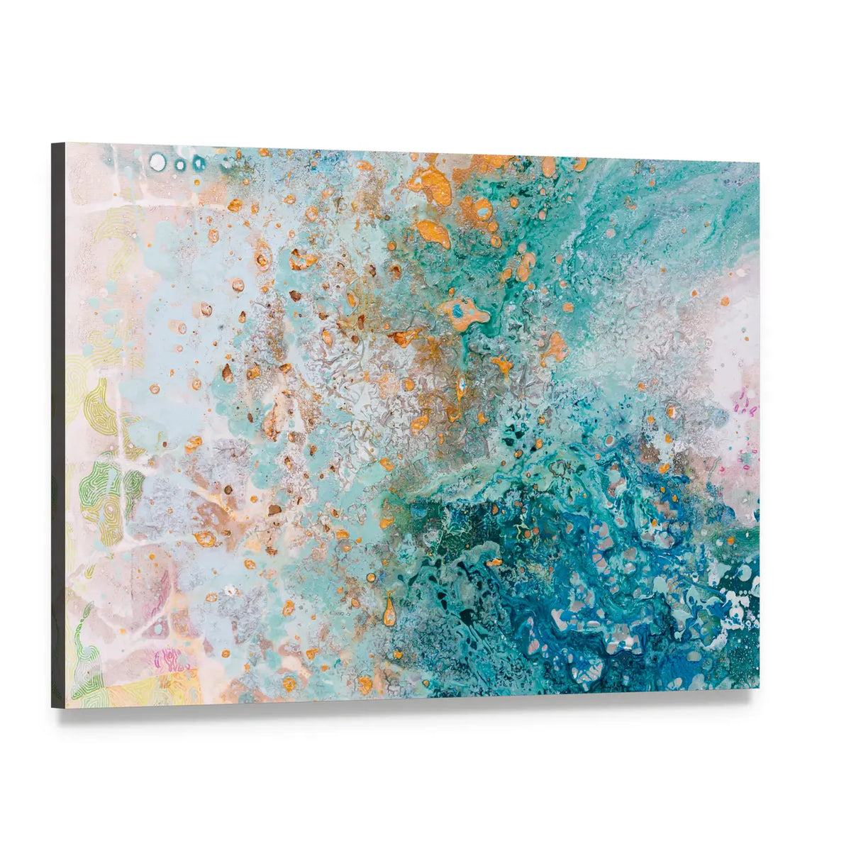 Hand Painted Sea Beach Canvas Wall Art, single panel gallery wrapped canvas, angled product view
