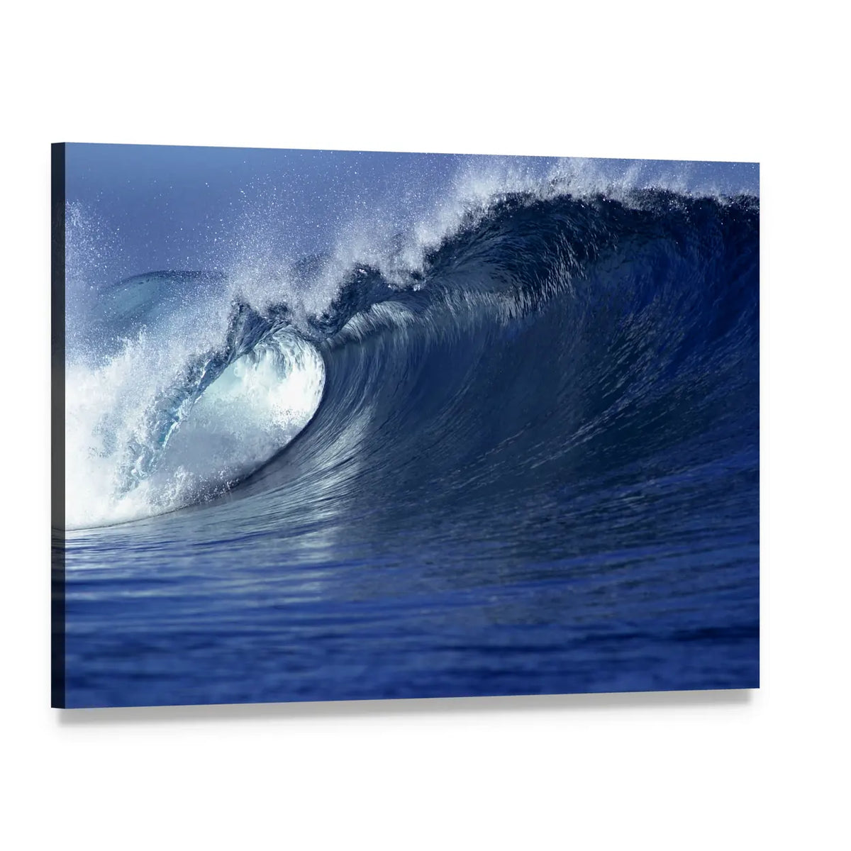 Fiji Ocean Wave Barrel Canvas Wall Art, single panel gallery wrapped canvas, angled product view