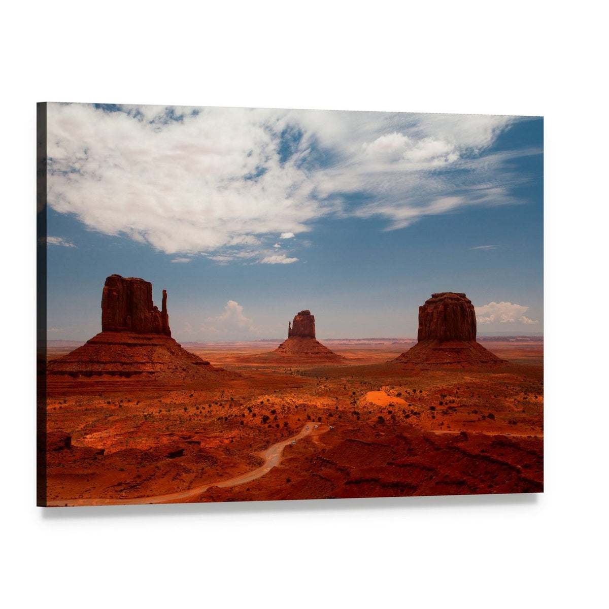 Monument Valley Landscape Canvas Wall Art, single panel gallery wrapped canvas, angled product view