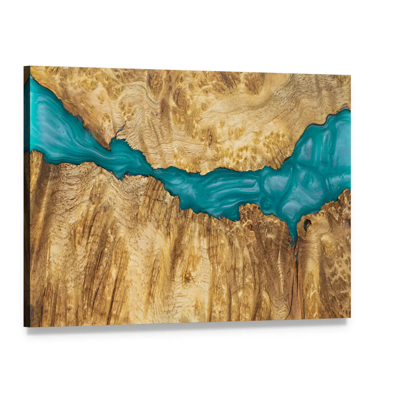 River Flow Artwork Canvas Wall Art, single panel gallery wrapped canvas, angled product view