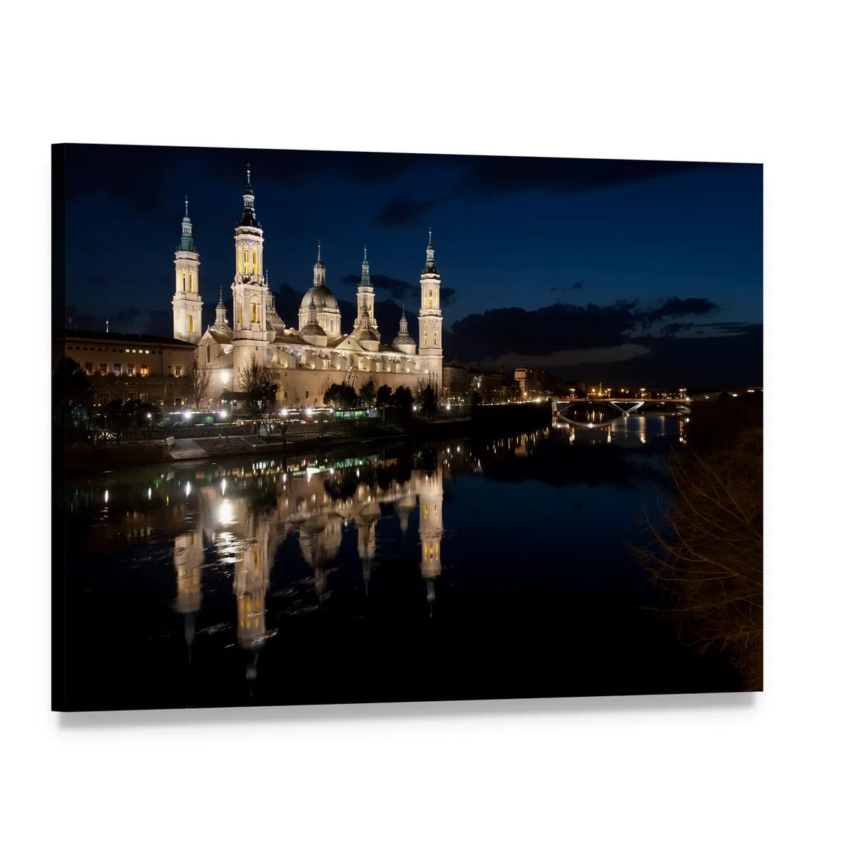 View of Our Lady of the Pillar Basilica Canvas Wall Art, single panel gallery wrapped canvas, angled product view