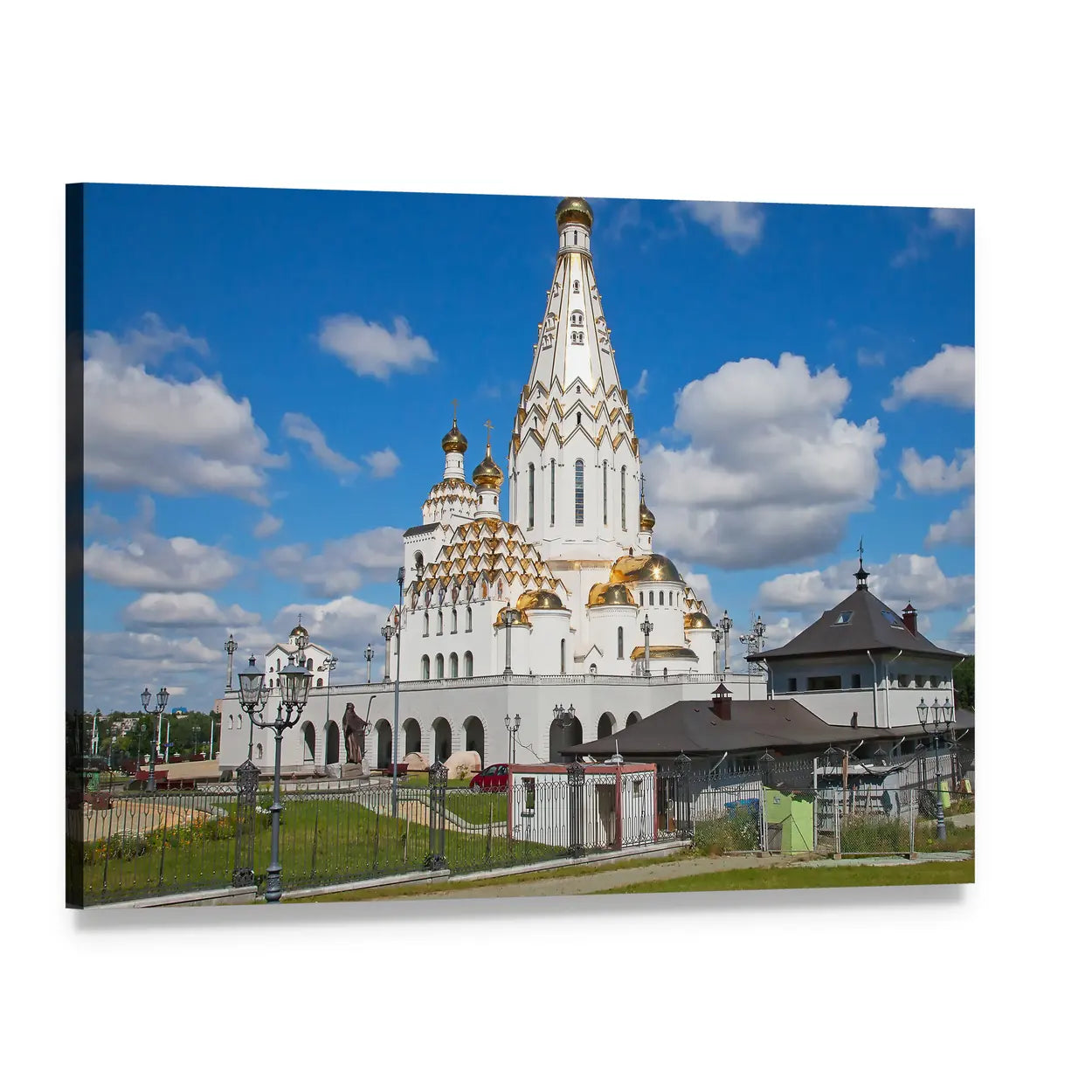 All Saints Church in Minsk Canvas Wall Art, single panel gallery wrapped canvas, angled product view