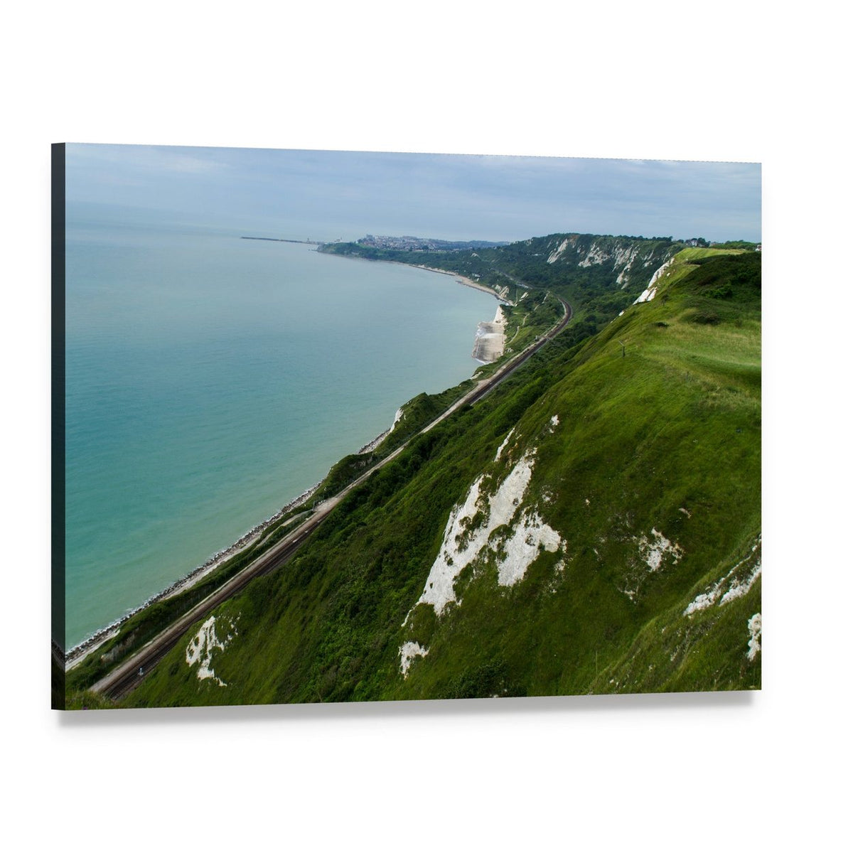 Kent Coastline Near Dover Canvas Wall Art, single panel gallery wrapped canvas, angled product view