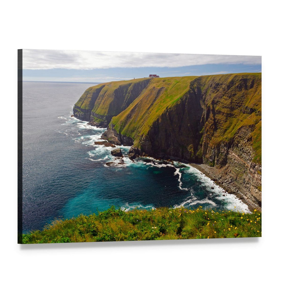 Cliff at Cape St Mary Canvas Wall Art, single panel gallery wrapped canvas, angled product view