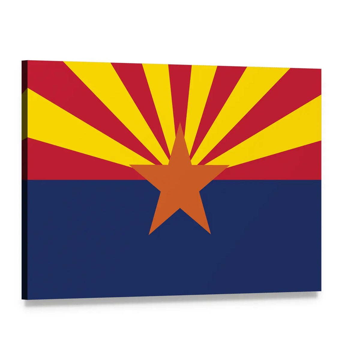 Arizona State Flag Canvas Wall Art, single panel gallery wrapped canvas, angled product view