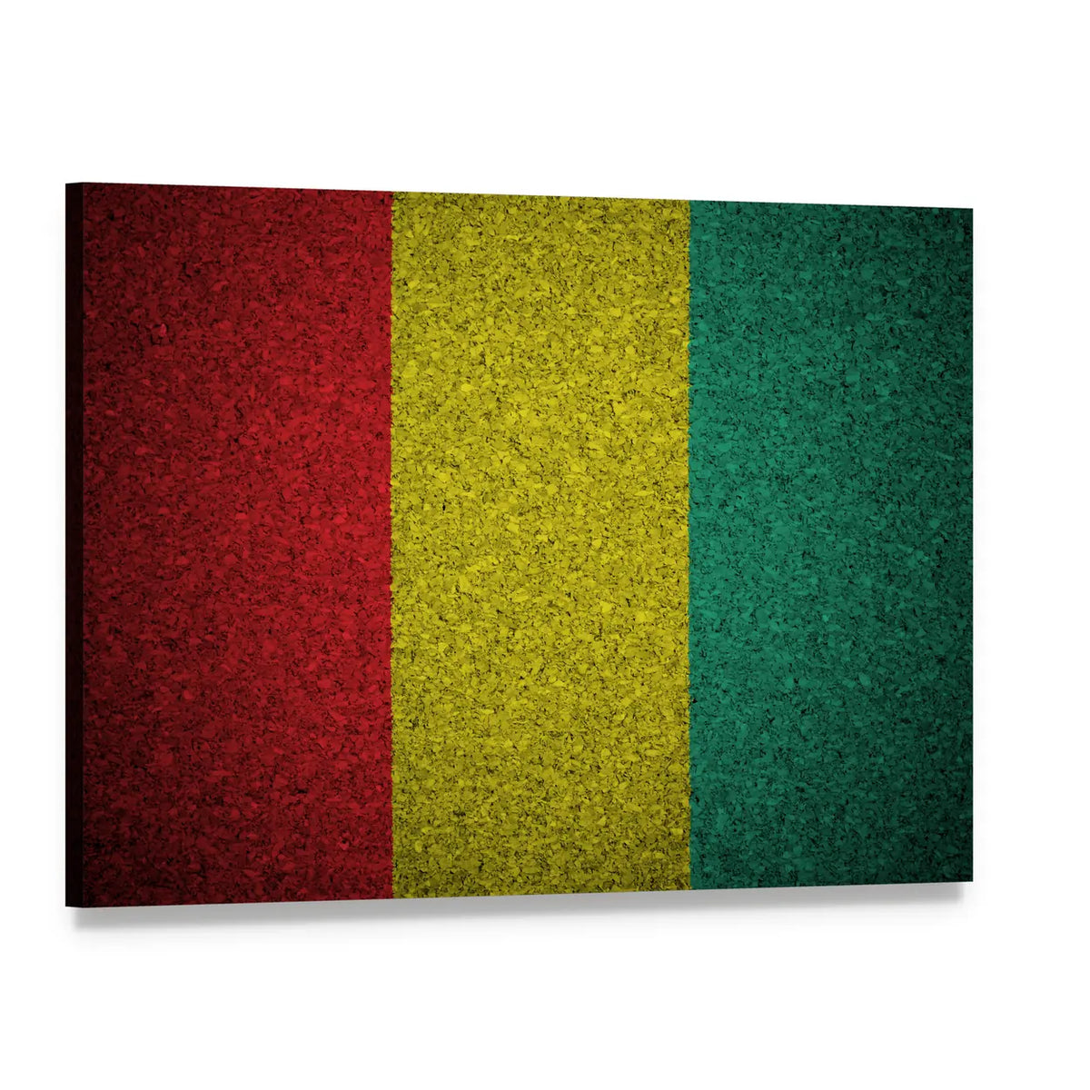 Guinea Flag with Granular Texture Canvas Wall Art, single panel gallery wrapped canvas, angled product view