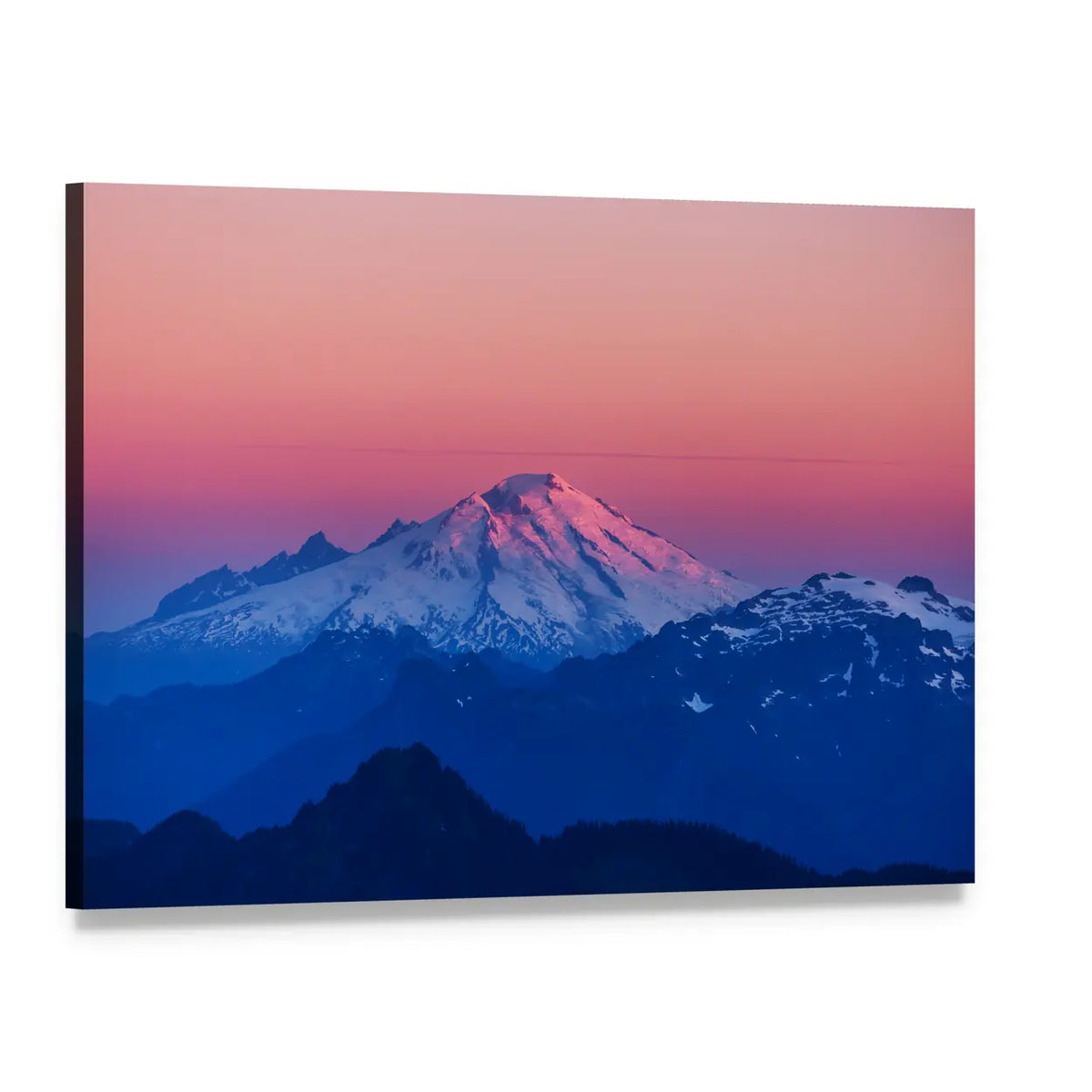 Mountain Peak In North Cascade Range Washington Canvas Wall Art, single panel gallery wrapped canvas, angled product view