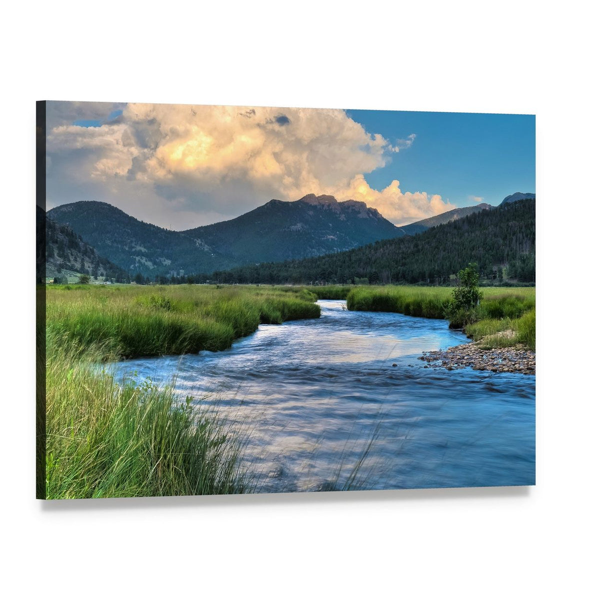 Cub Lake Trail Canvas Wall Art, single panel gallery wrapped canvas, angled product view