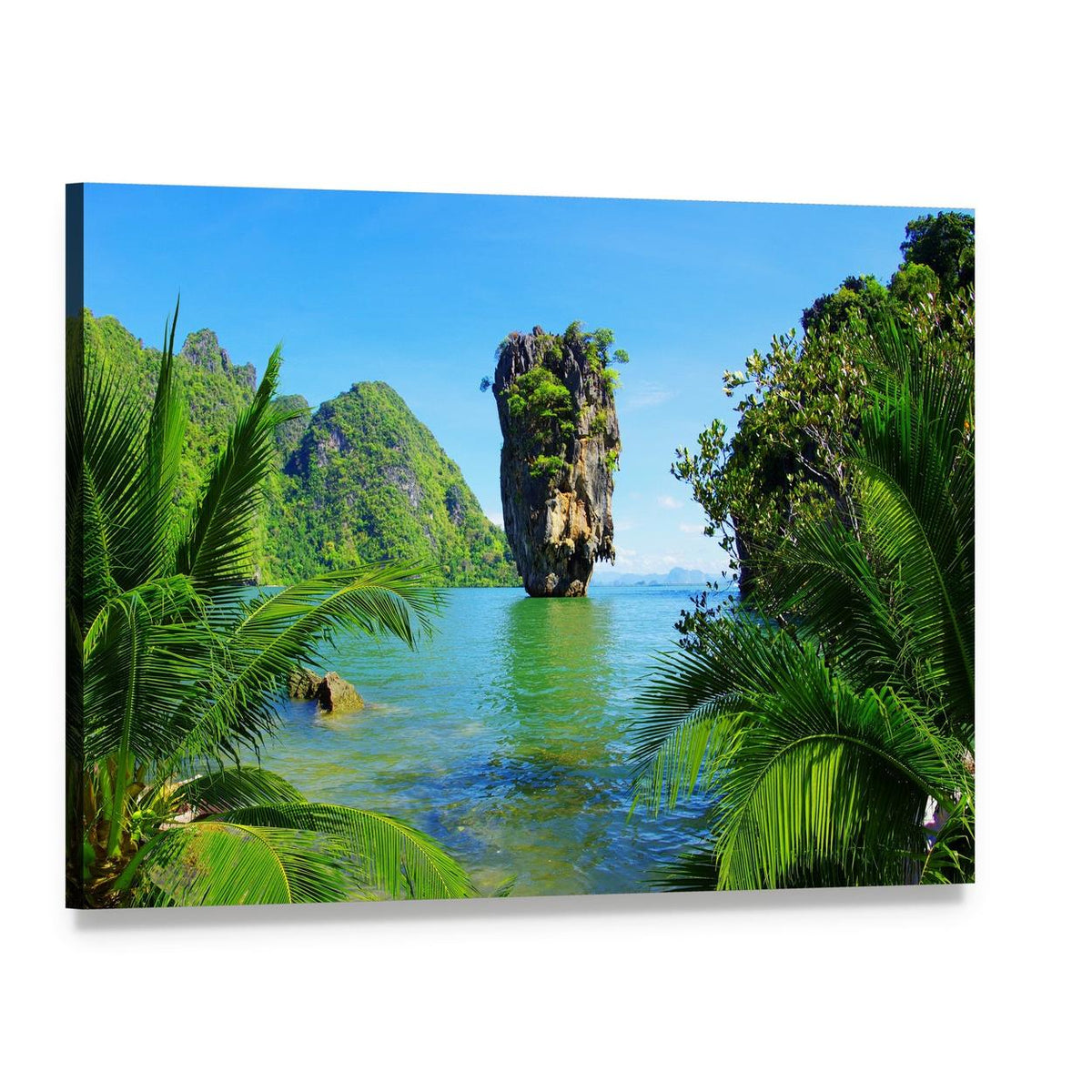James Bond Island, Phang Nga Bay Canvas Wall Art, single panel gallery wrapped canvas, angled product view