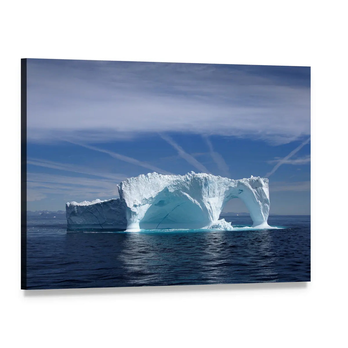 Iceberg Off the Coast of Greenland Canvas Wall Art, single panel gallery wrapped canvas, angled product view