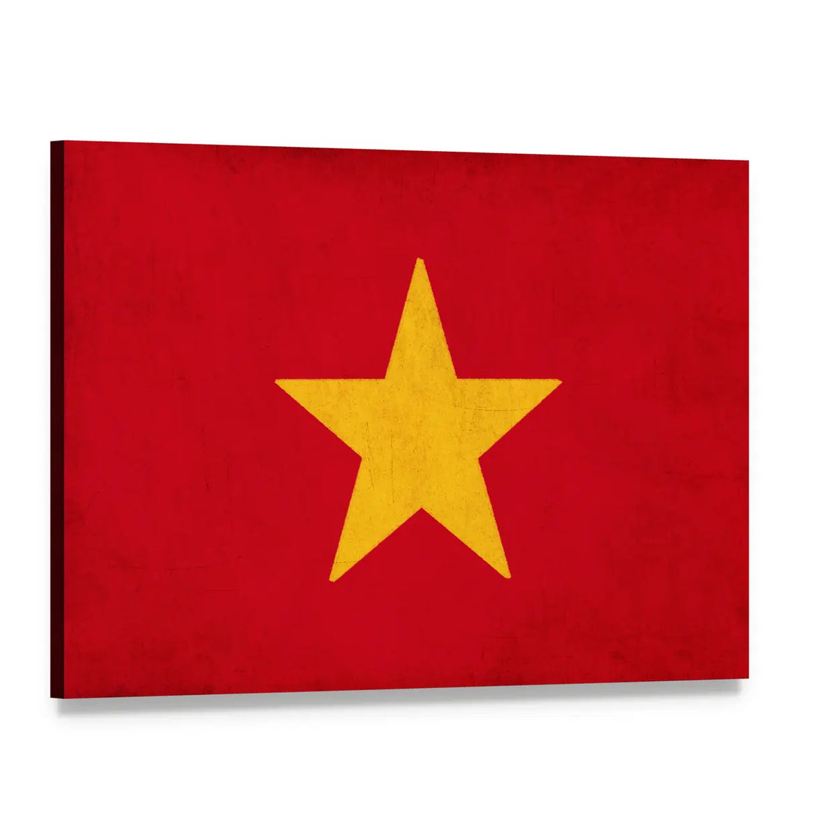 Vietnam Flag with Yellow Star Canvas Wall Art, single panel gallery wrapped canvas, angled product view
