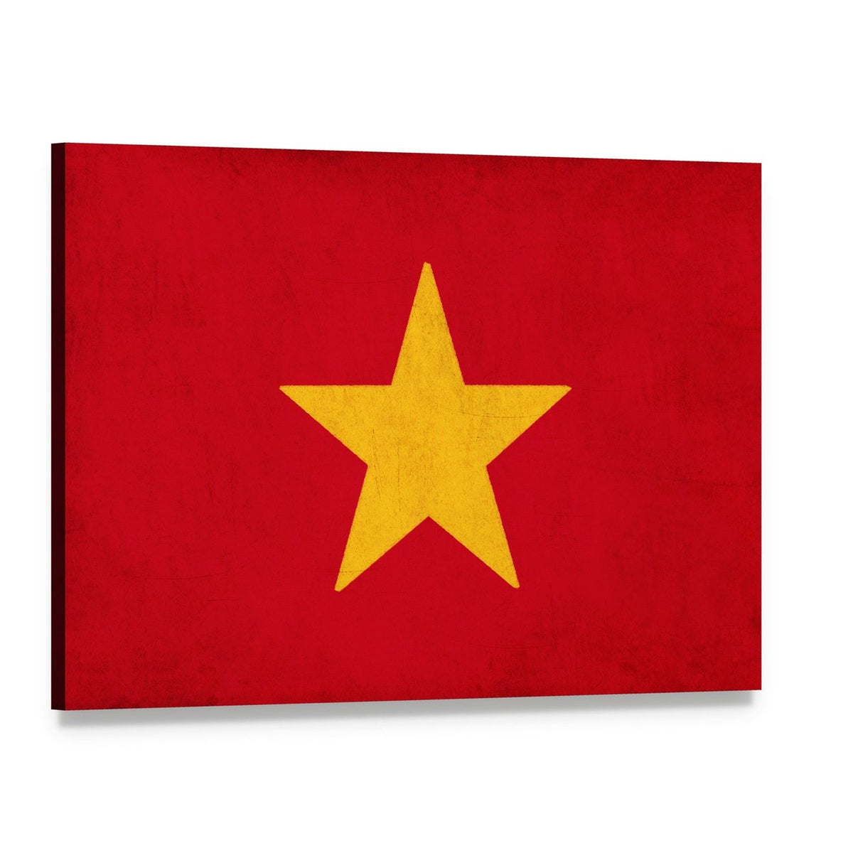 Vietnam Flag with Vintage Texture Canvas Wall Art, single panel gallery wrapped canvas, angled product view