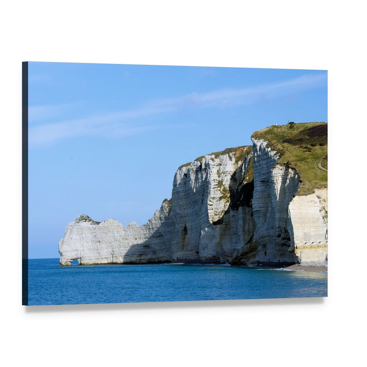 Cliffs of Etretat Canvas Wall Art, single panel gallery wrapped canvas, angled product view