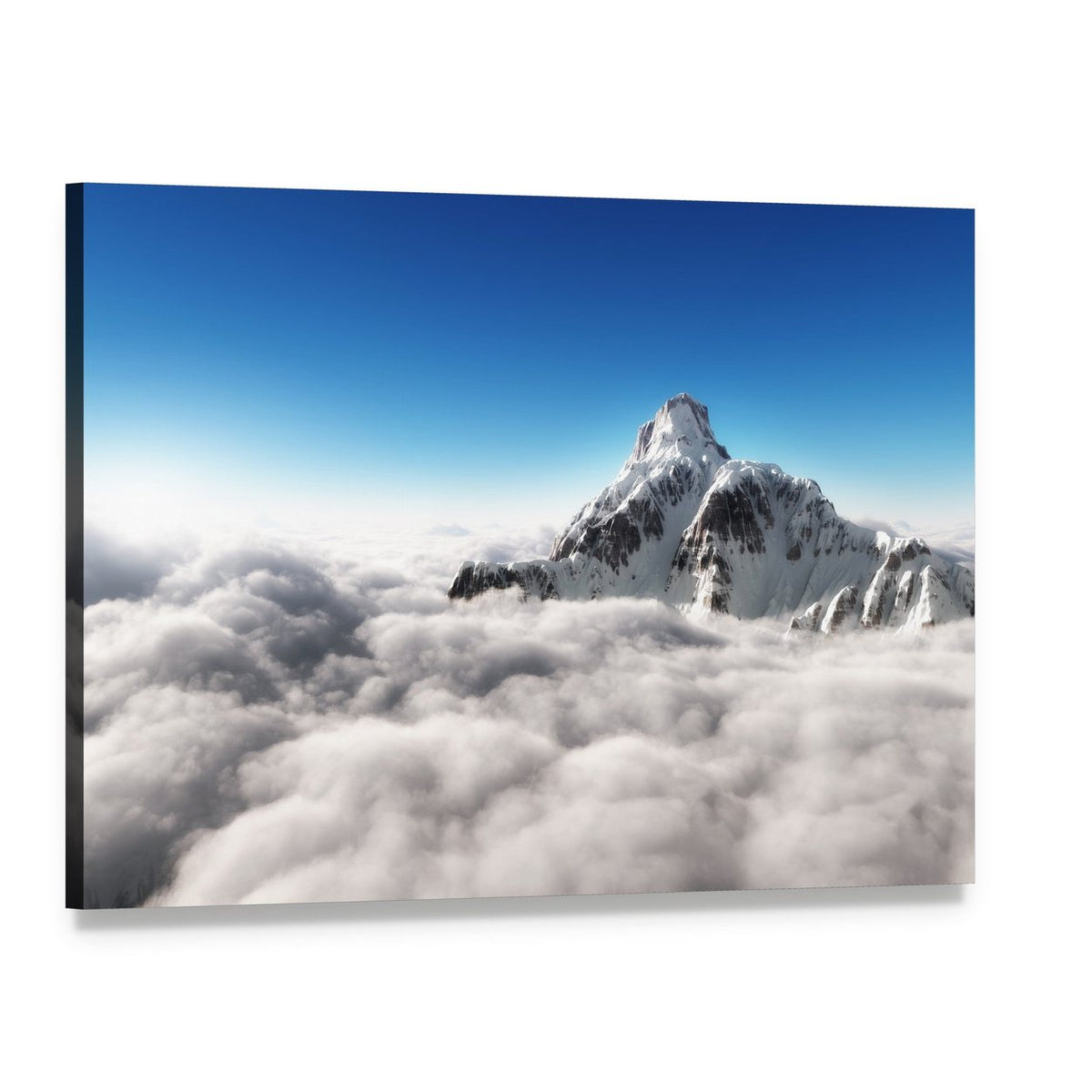 Mountain Above the Clouds Canvas Wall Art, single panel gallery wrapped canvas, angled product view