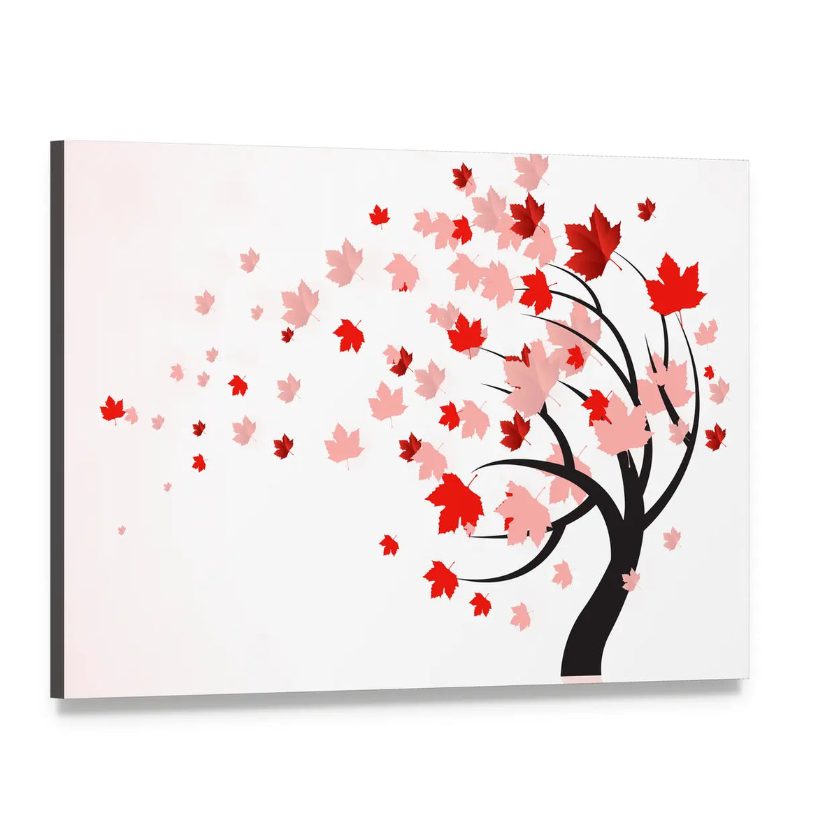 Red Maple Tree in Autumn Canvas Wall Art, single panel gallery wrapped canvas, angled product view