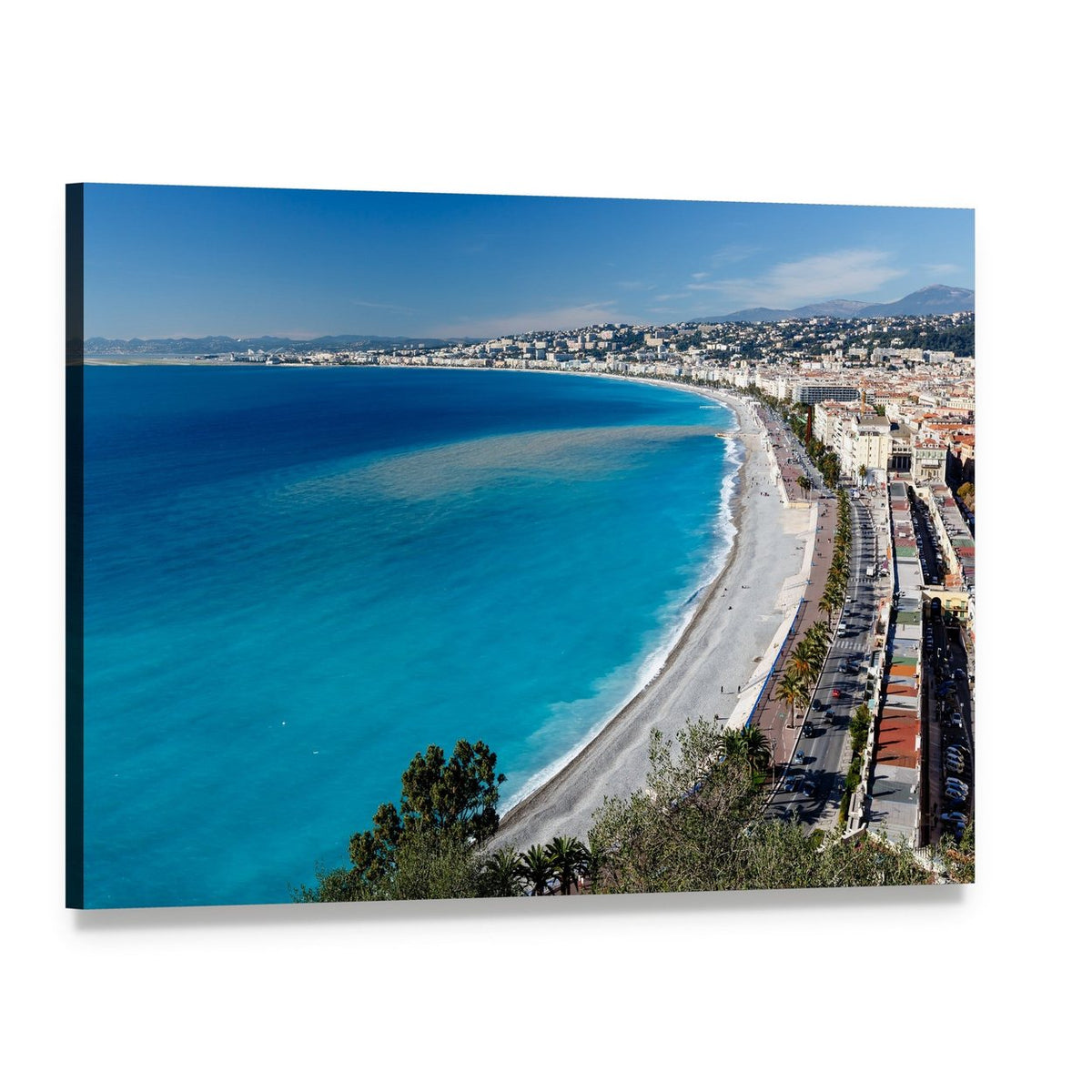 Promenade Des Anglais Beach, Nice Canvas Wall Art, single panel gallery wrapped canvas, angled product view