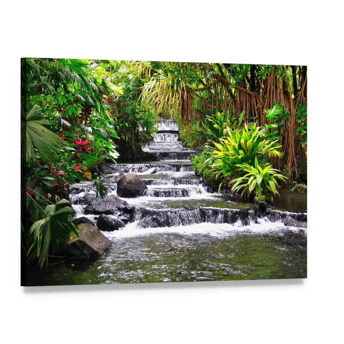 Tabacon Hot Springs Costa Rica Canvas Wall Art, single panel gallery wrapped canvas, angled product view