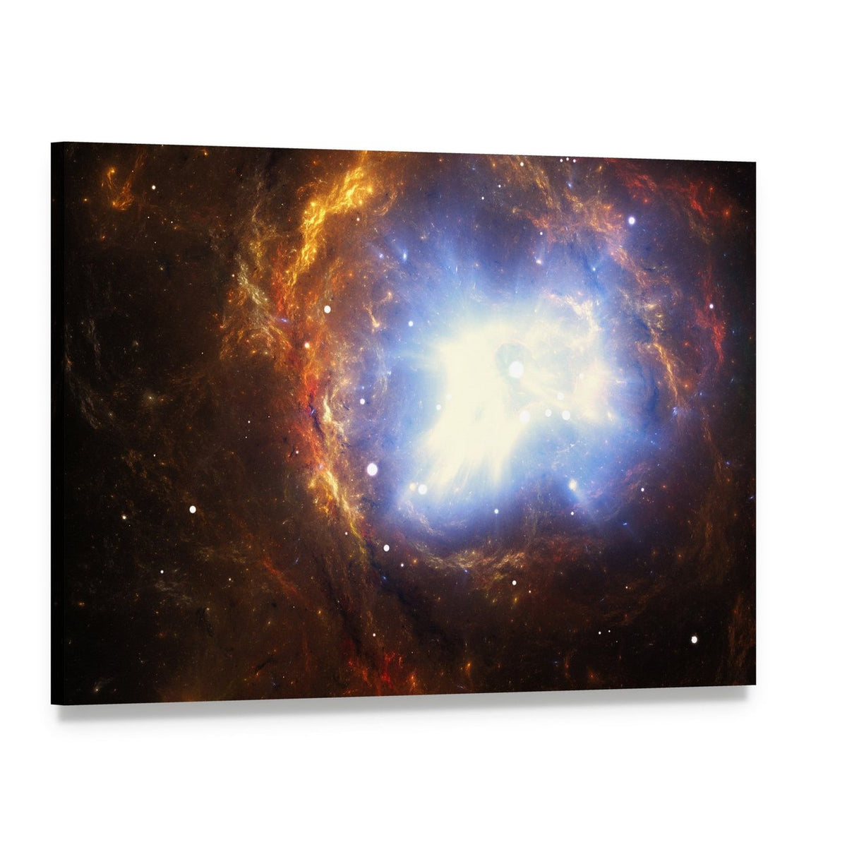Colorful Nebula Canvas Wall Art, single panel gallery wrapped canvas, angled product view