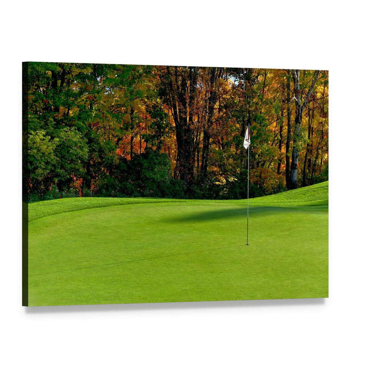 Golf Course Putting Green Canvas Wall Art, single panel gallery wrapped canvas, angled product view