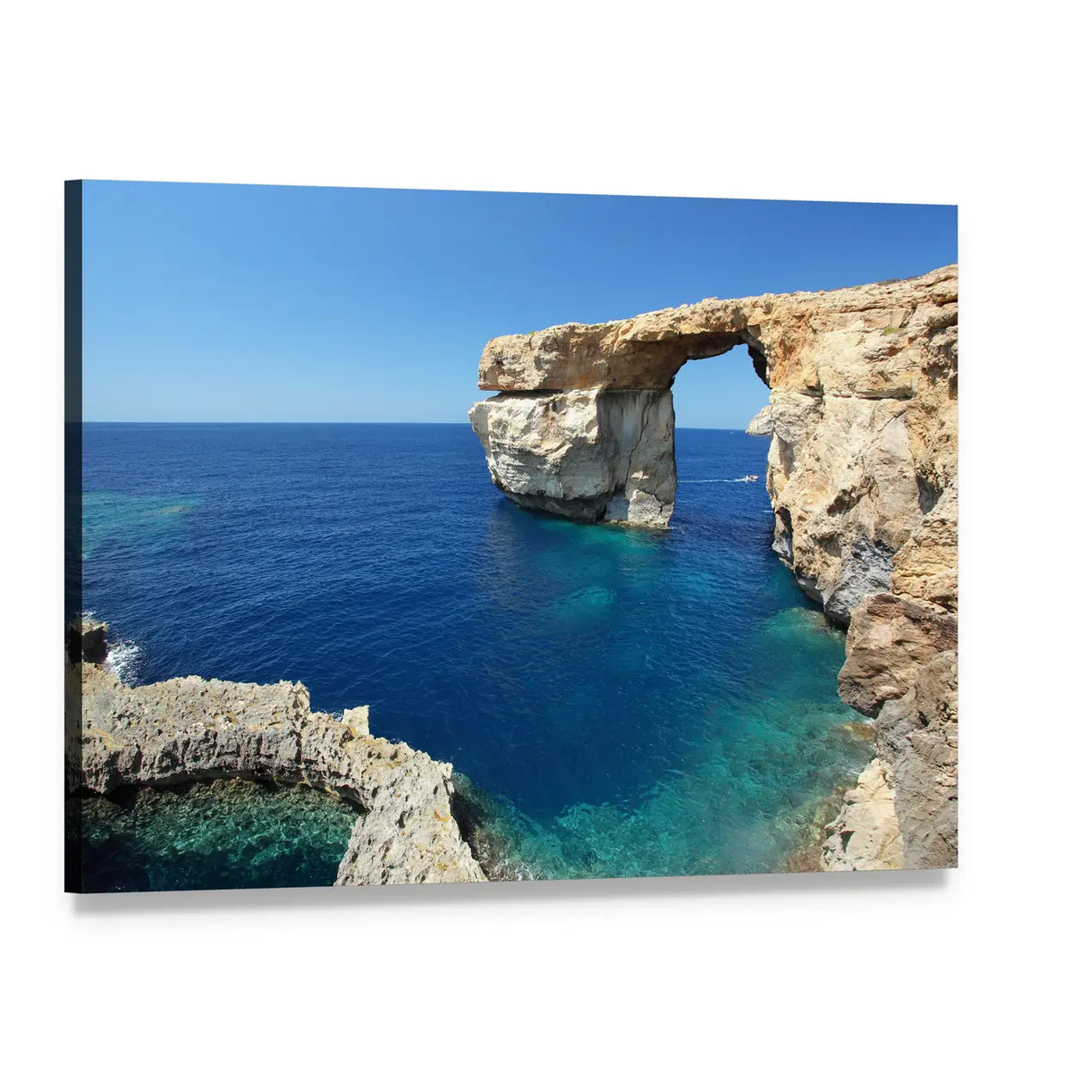 Azure Window Natural Arch Canvas Wall Art, single panel gallery wrapped canvas, angled product view