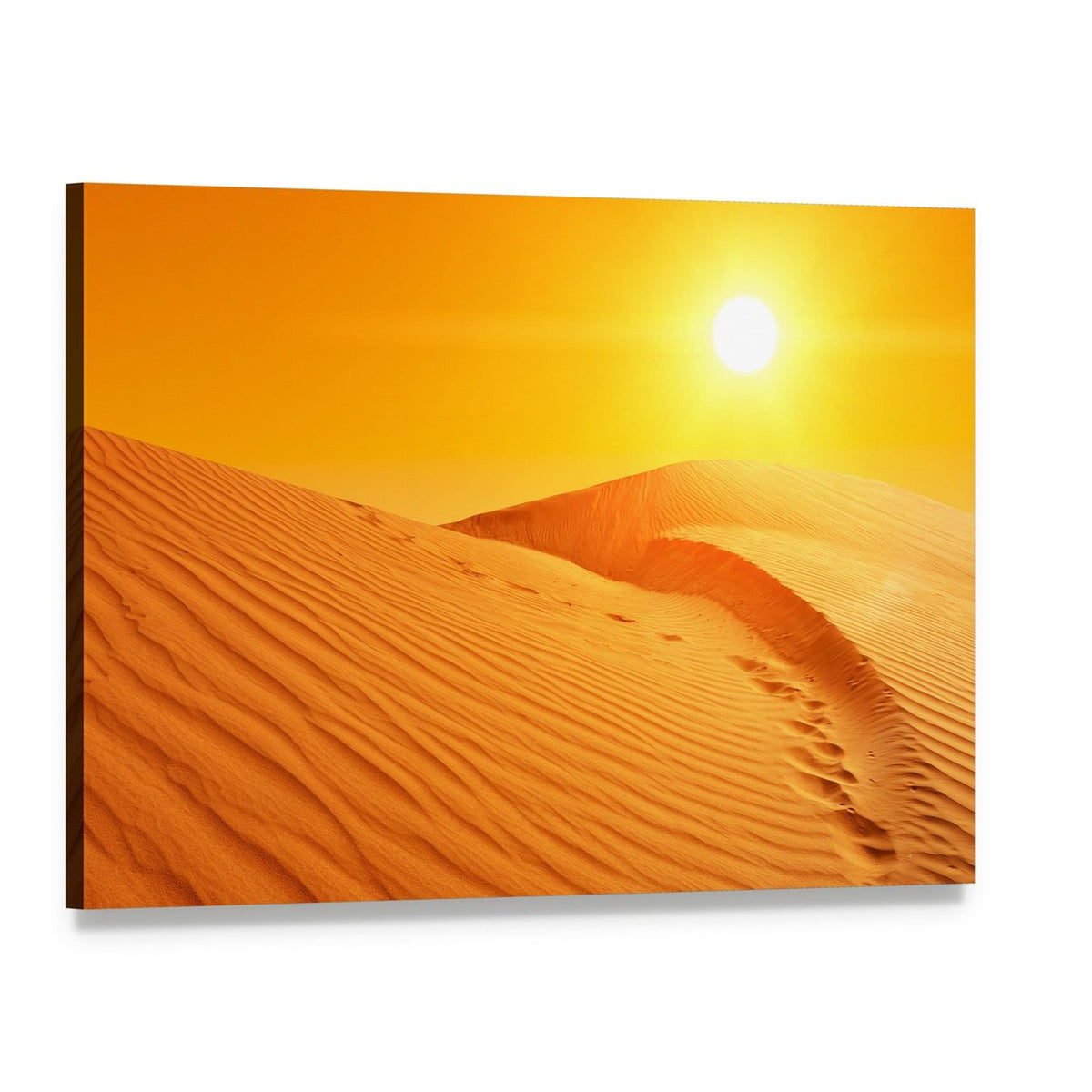Sahara Desert Sand Dunes at Sunset Canvas Wall Art, single panel gallery wrapped canvas, angled product view