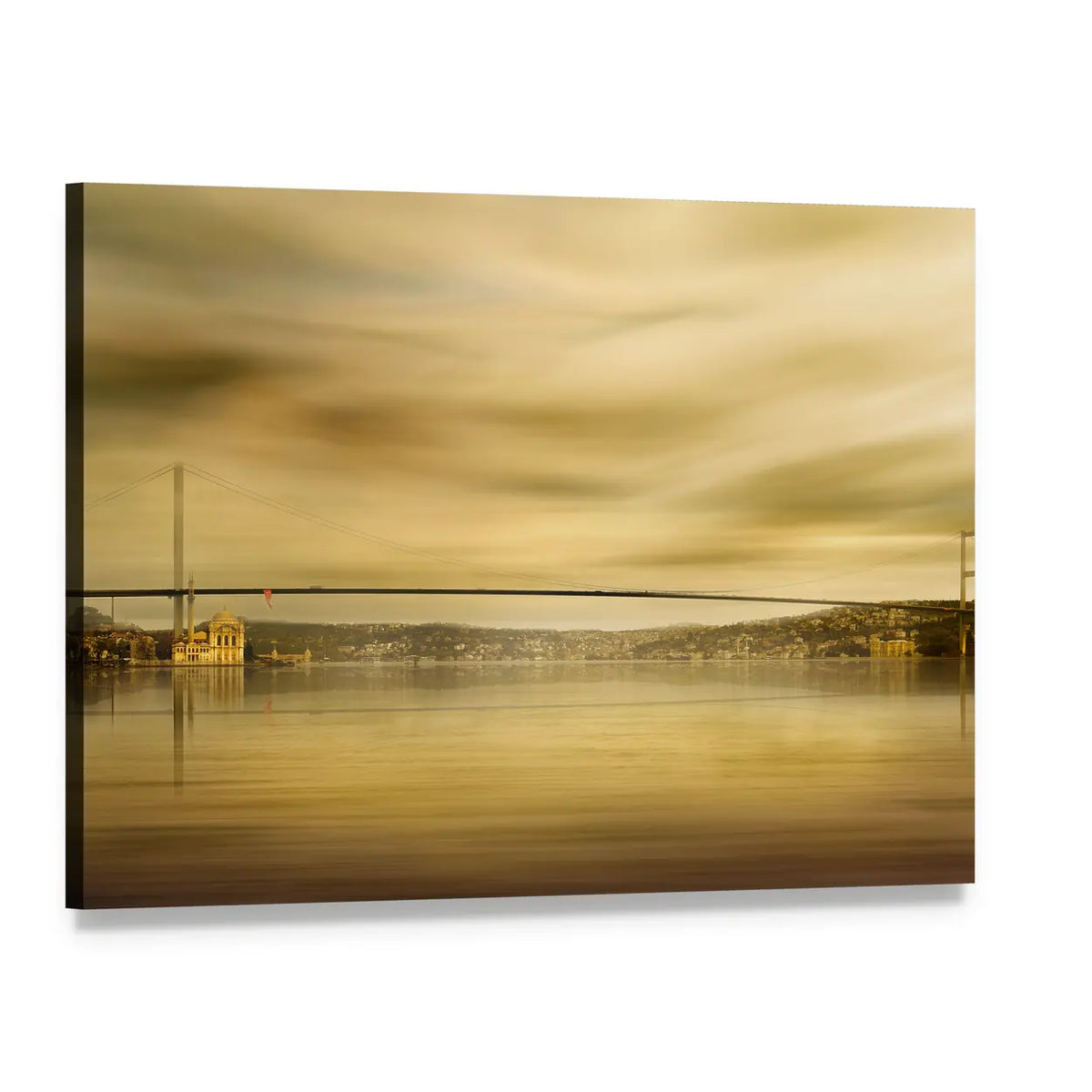 Bosphorus Bridge In Istanbul Canvas Wall Art, single panel gallery wrapped canvas, angled product view