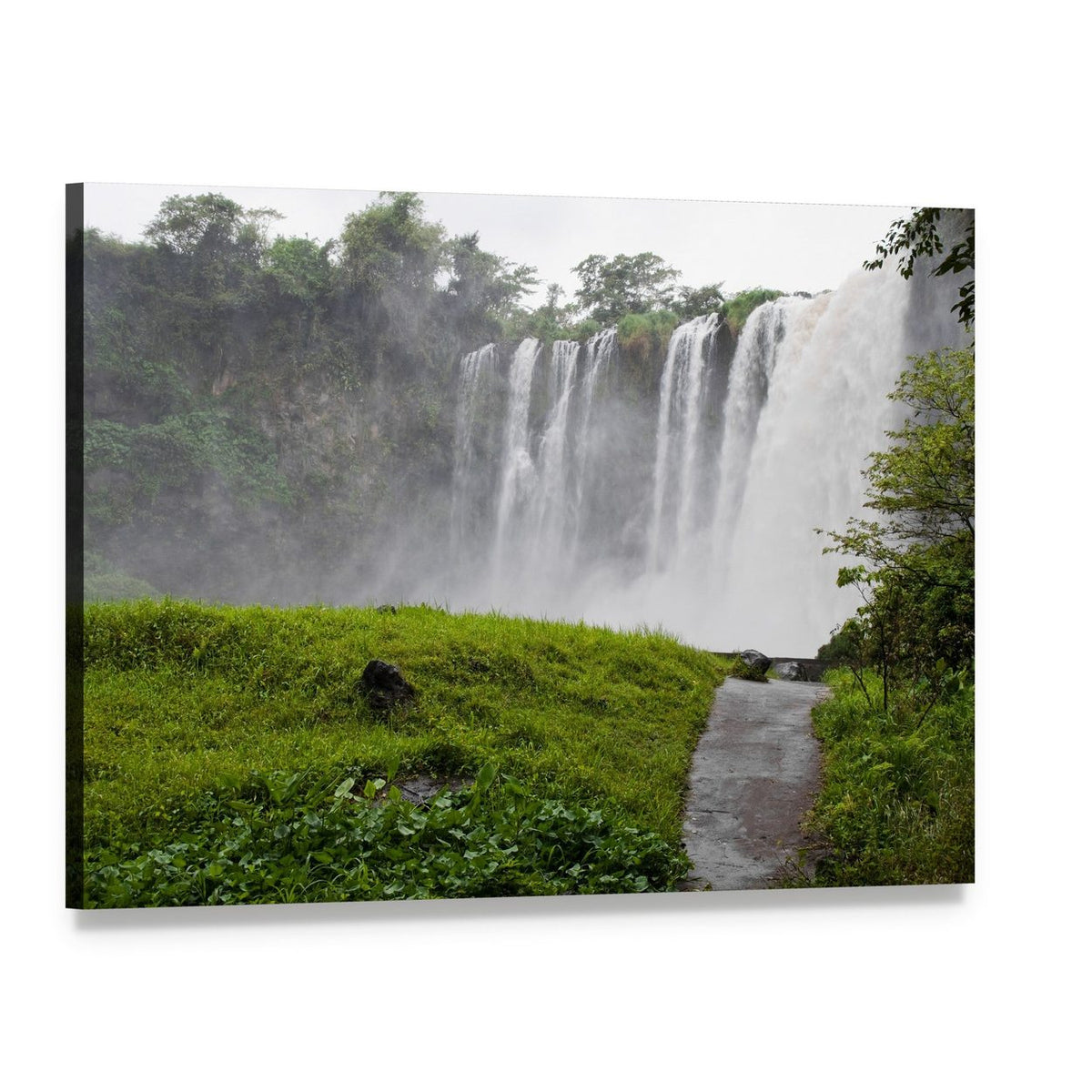 Eyipantla Waterfall in Mexico Canvas Wall Art, single panel gallery wrapped canvas, angled product view