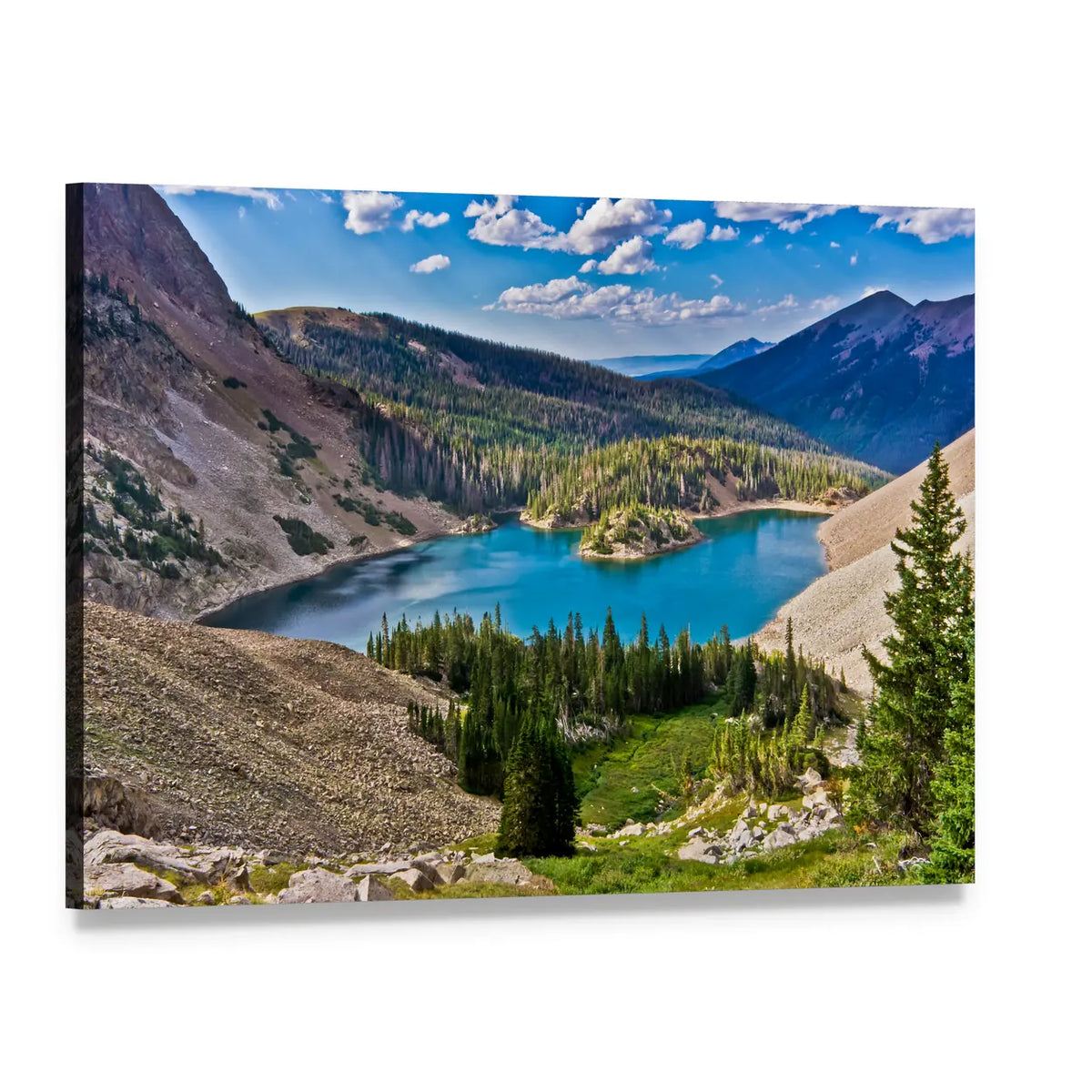 Lake Agnes in Colorado Canvas Wall Art, single panel gallery wrapped canvas, angled product view