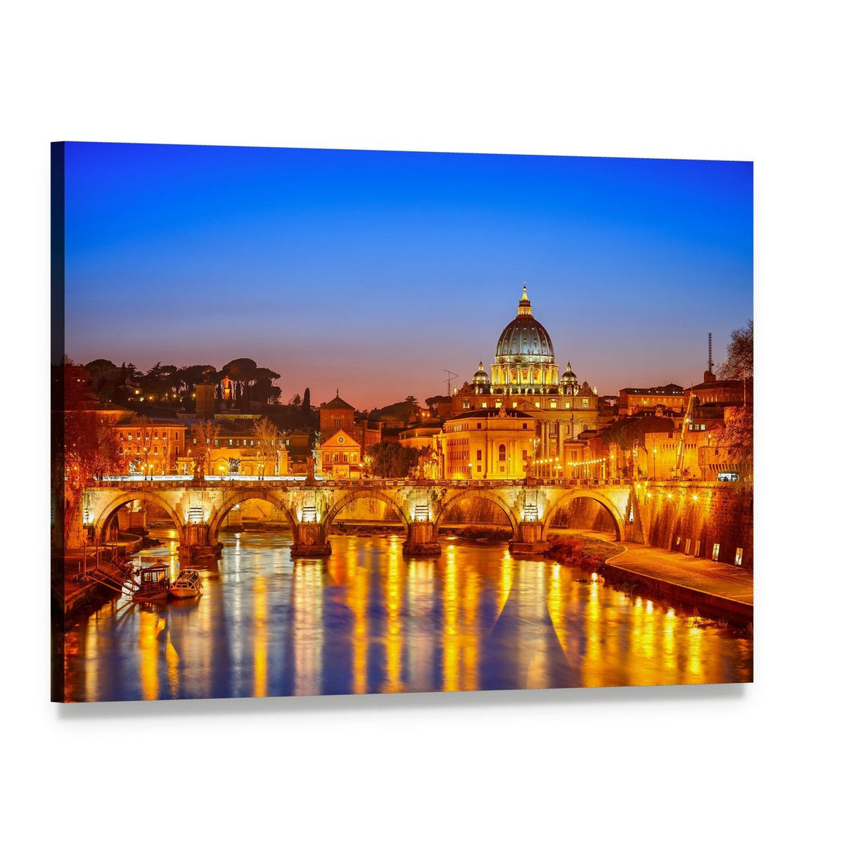 St Peter's Cathedral at Night Canvas Wall Art, single panel gallery wrapped canvas, angled product view