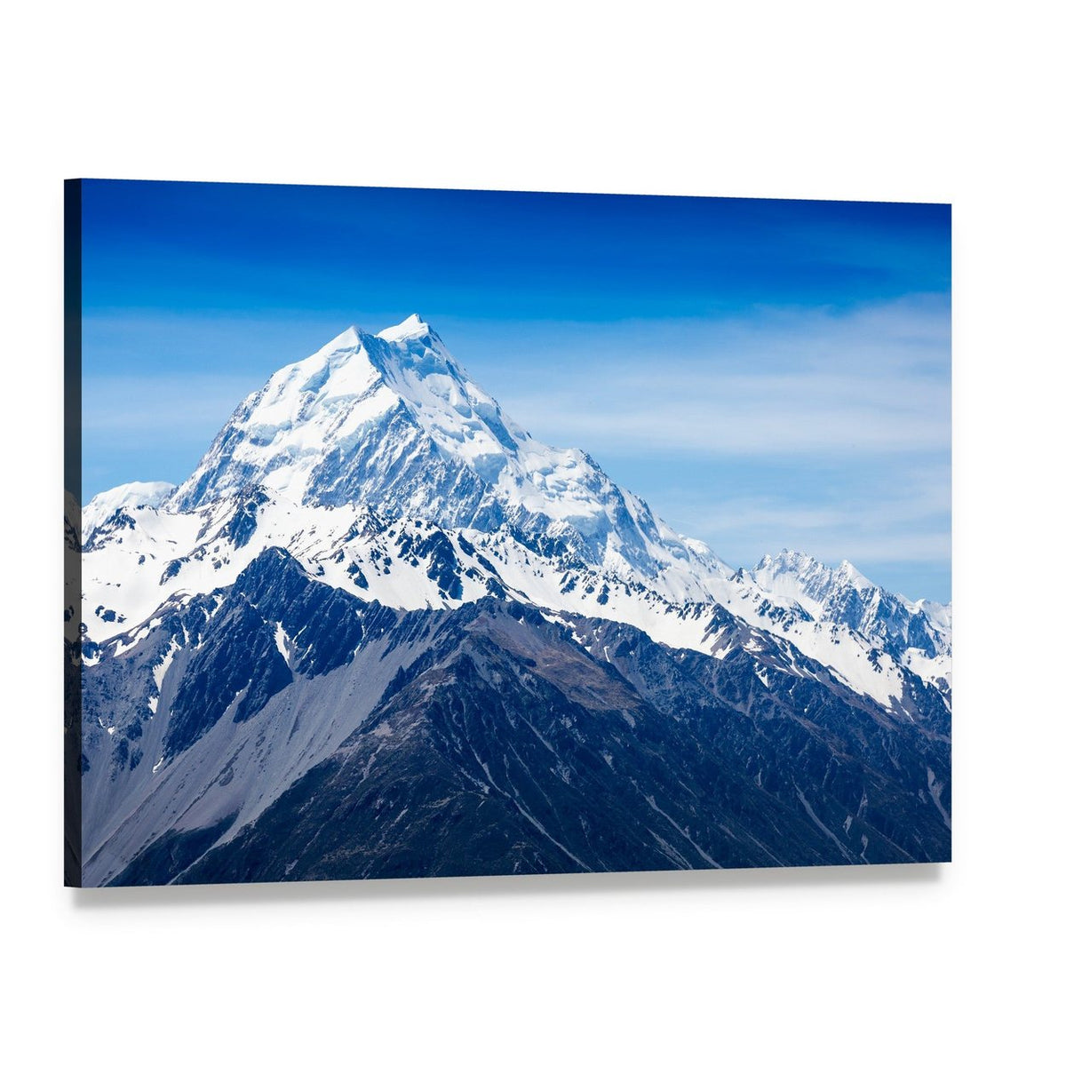 Mountains Peak New Zealand Canvas Wall Art, single panel gallery wrapped canvas, angled product view
