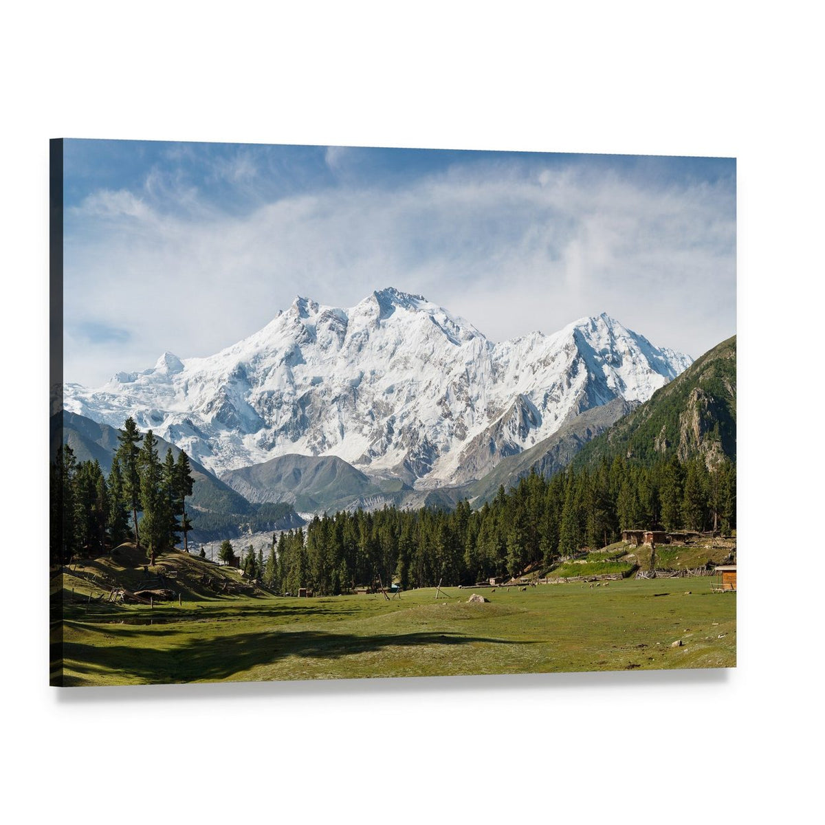 Snow-capped Nanga Parbat Canvas Wall Art, single panel gallery wrapped canvas, angled product view