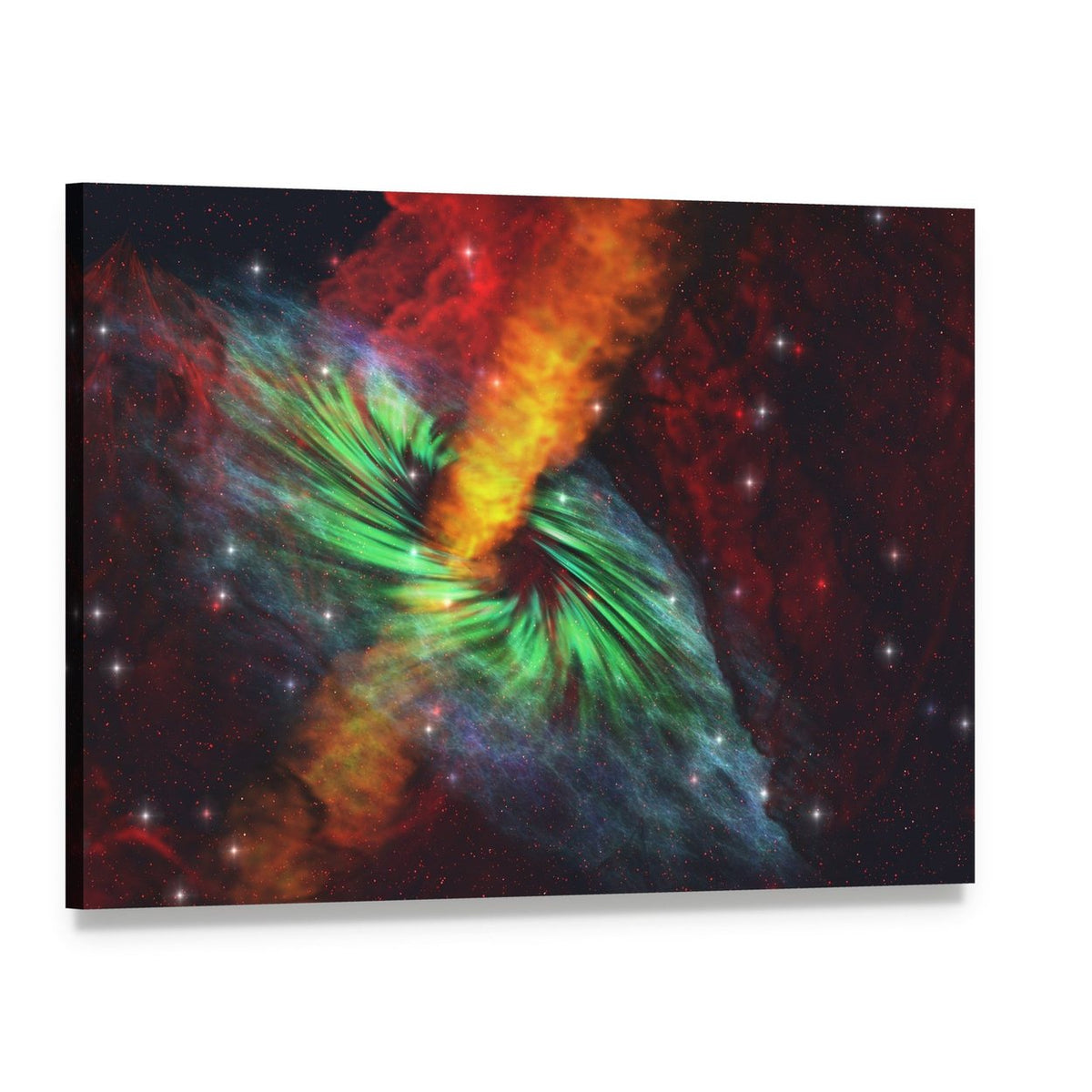 Black Hole in Cosmos Canvas Wall Art, single panel gallery wrapped canvas, angled product view