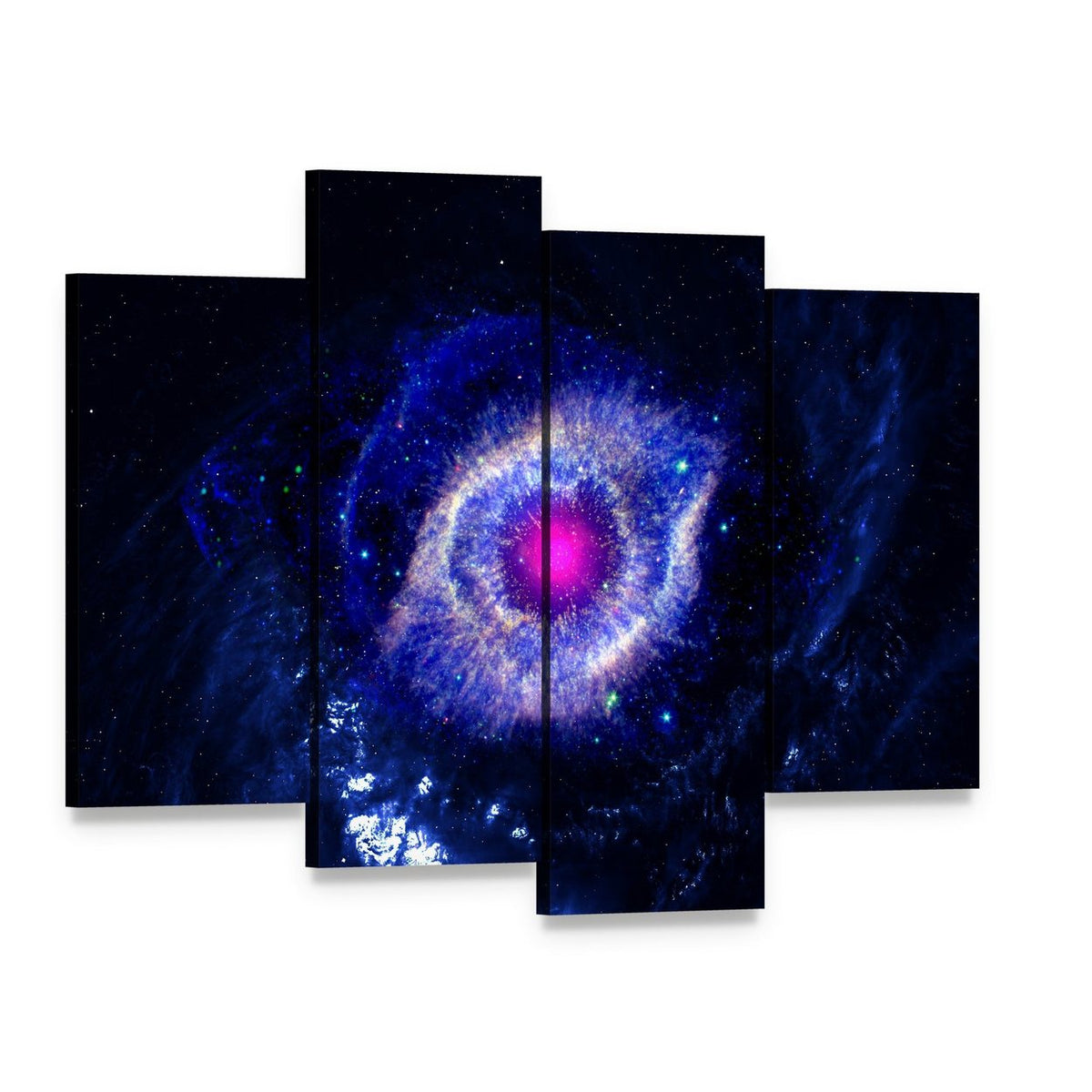 The Eye of God Nebula Canvas Wall Art, 4 panel 4 Pop layout gallery wrapped canvas set, angled product view