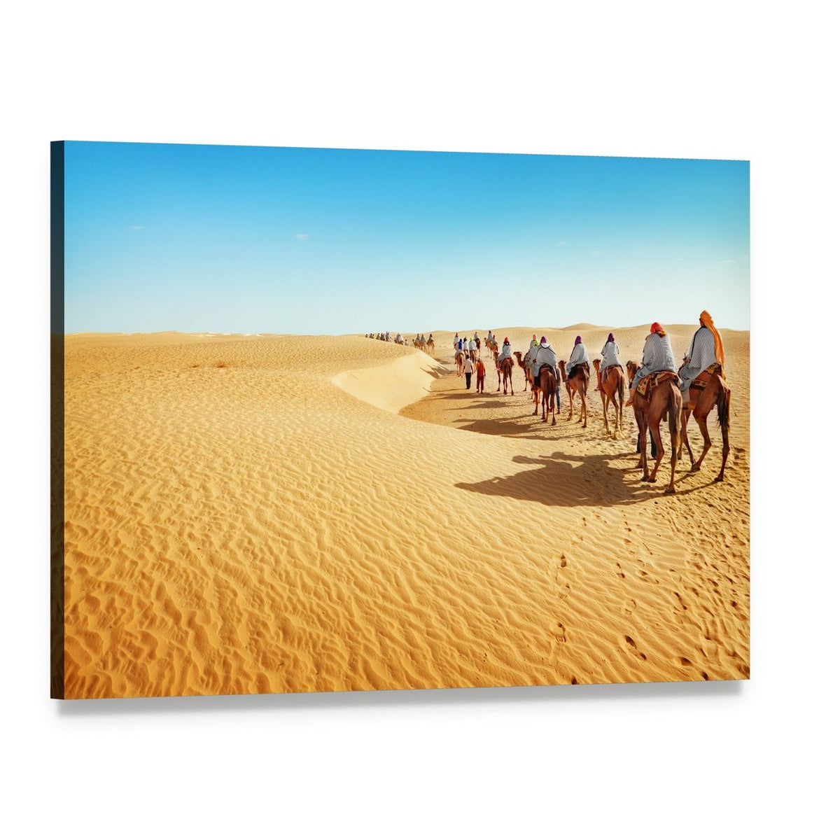 People in the Sahara Desert Canvas Wall Art, single panel gallery wrapped canvas, angled product view