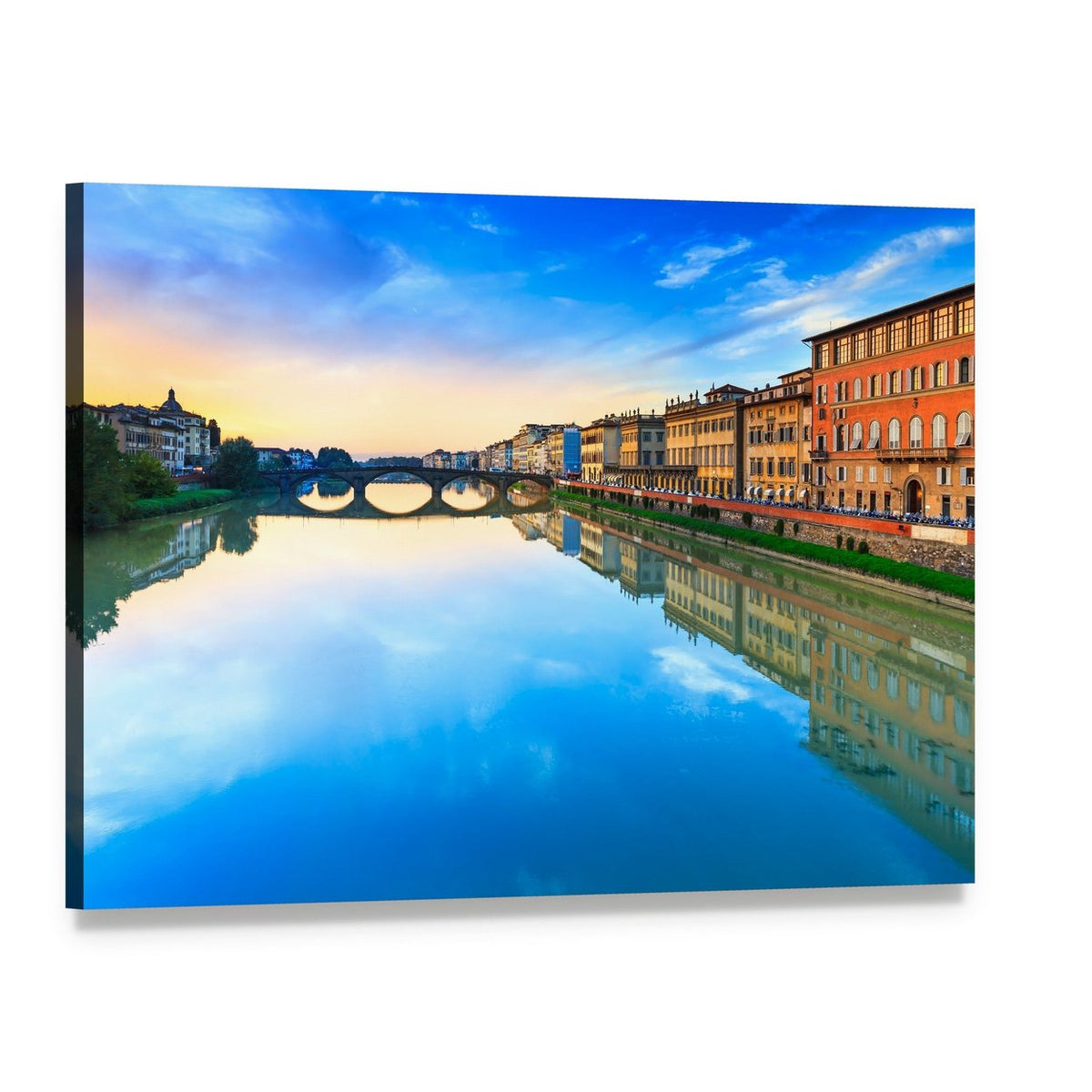 Carraia Medieval Bridge Canvas Wall Art, single panel gallery wrapped canvas, angled product view